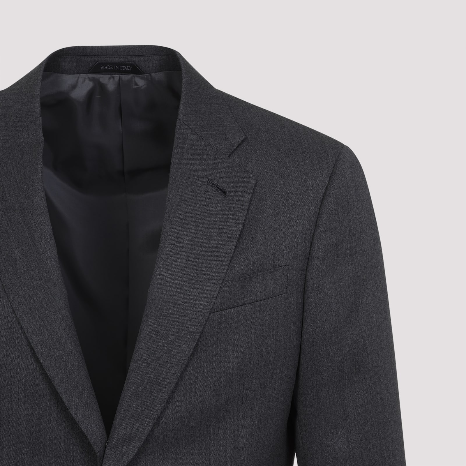 Giorgio Armani Single-breasted Wool Suit In Black