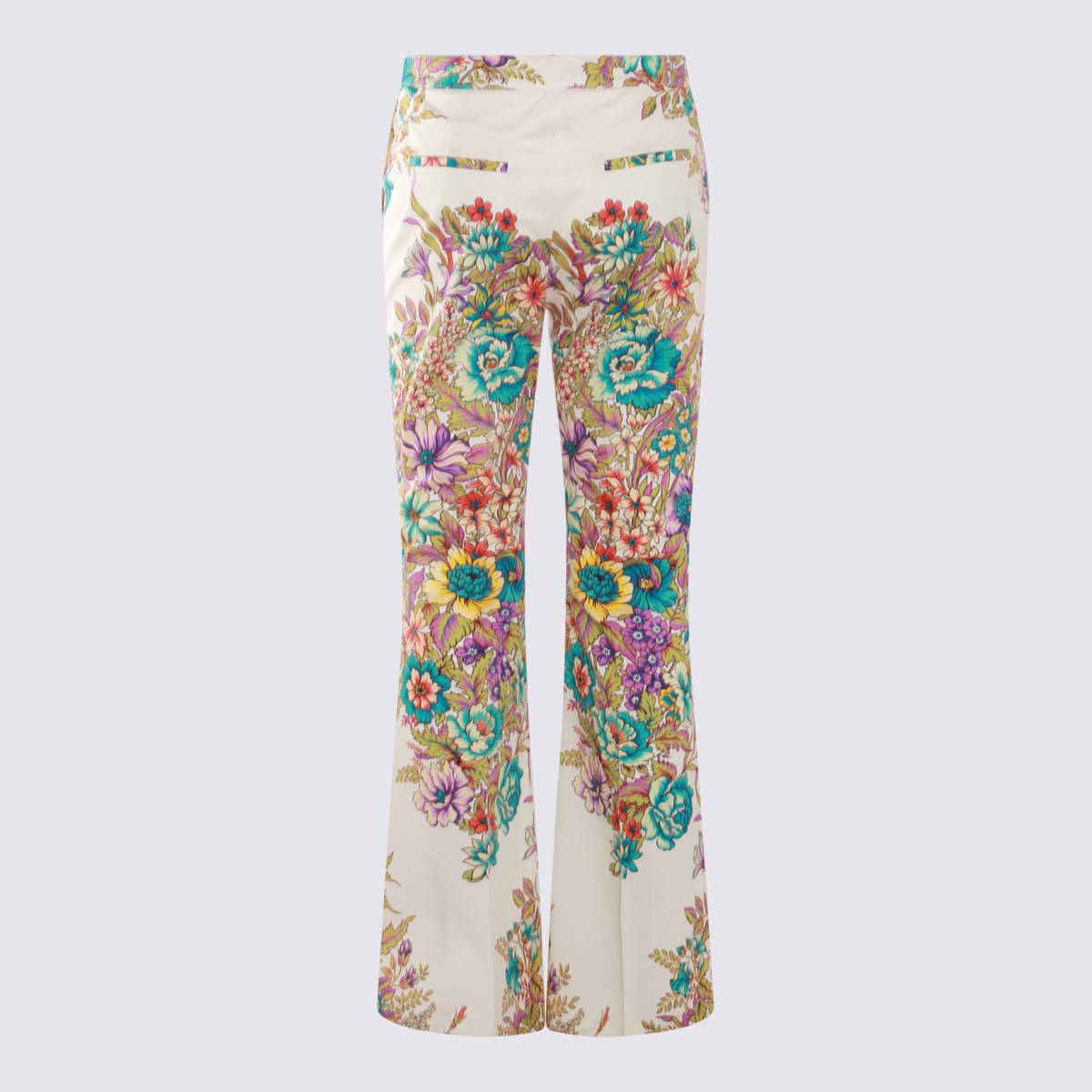 Shop Etro Multicolor Cotton Pants In Red