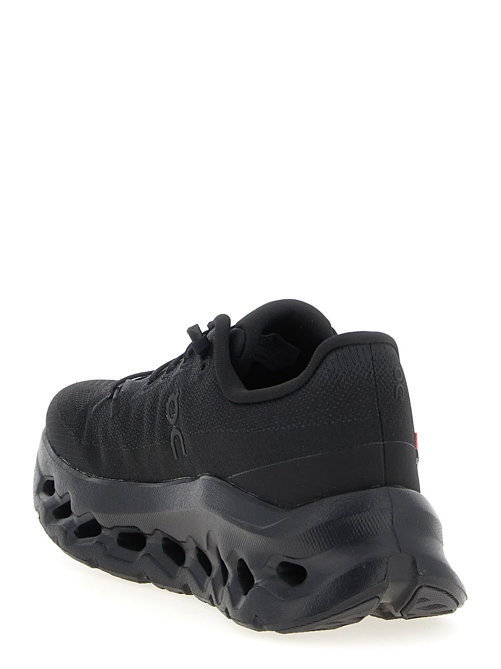 On Low Top Sneakers With Mesh Upper And Rubber Outsole In Black