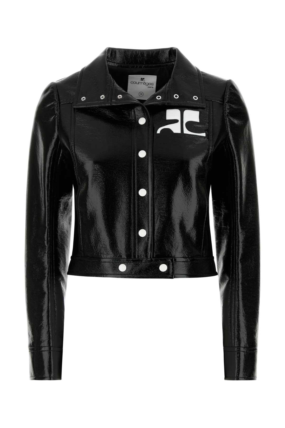 Courrèges Black Vinyl Blazer