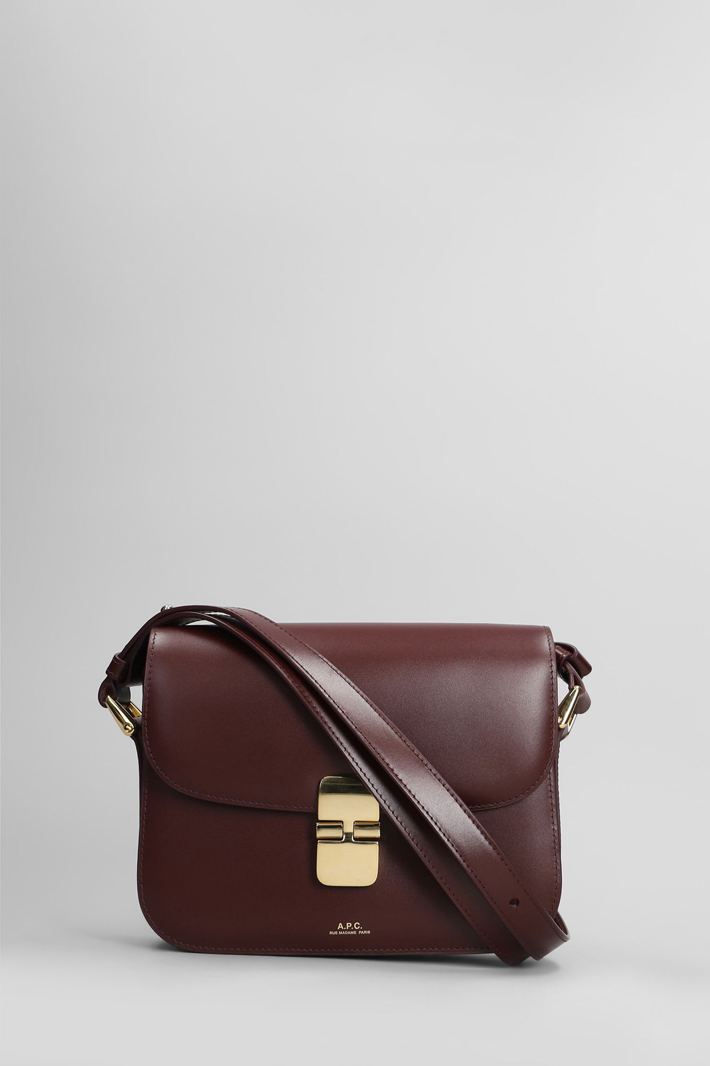 A. P.C. Grace Small Shoulder Bag In Bordeaux Leather