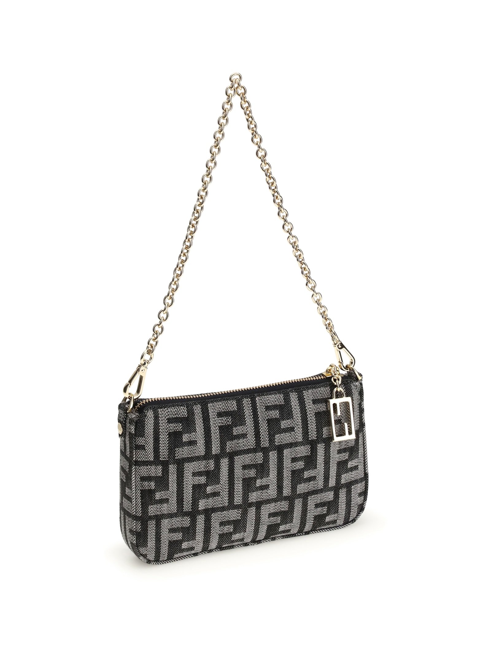 Fendi Women Baguette Clutch Bag In Gray