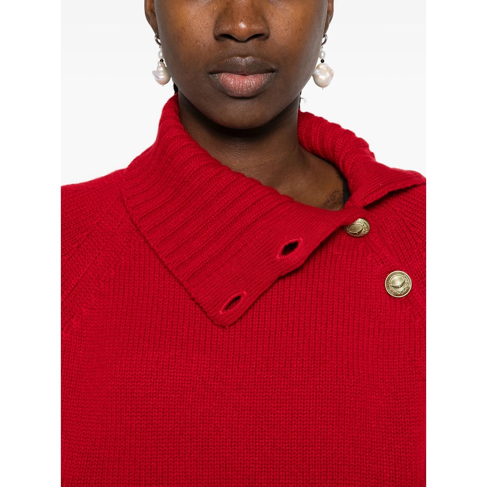Zadig & Voltaire High-neck Button-detail Sweater In Red