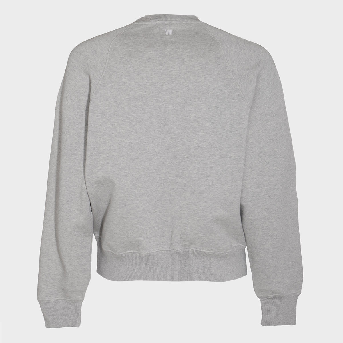 Shop Ami Alexandre Mattiussi Grey Cotton Sweatshirt In Heather Ash Grey