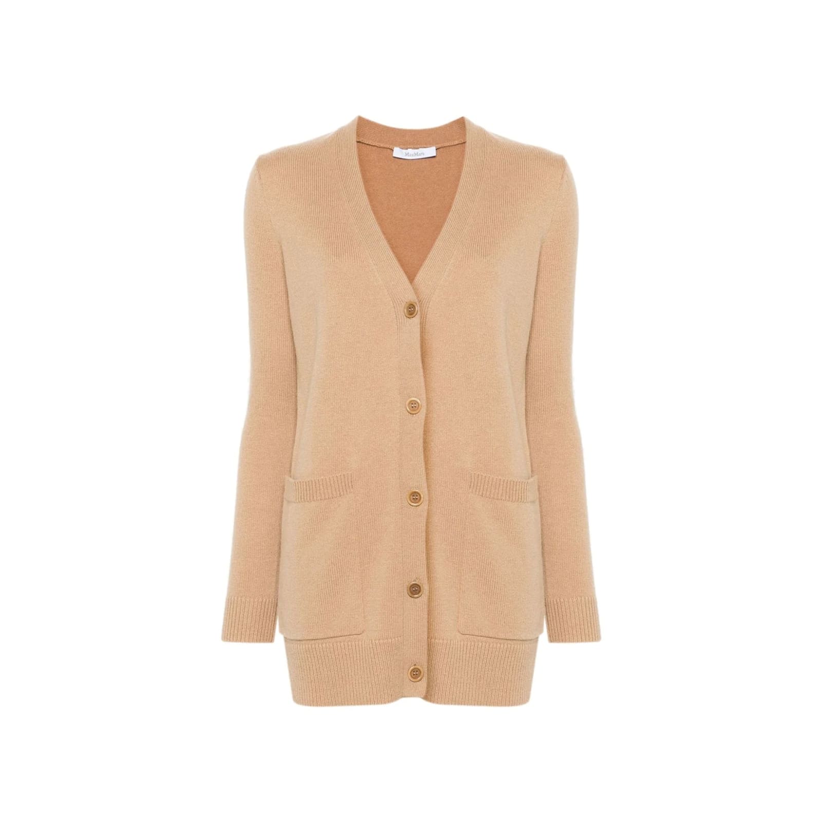 Max Mara Sequin Embellished Wool Cashmere Cardigan In Brown