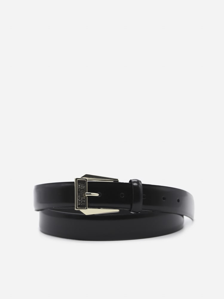 Versace Jeans Couture Leather Belt With Logoed Buckle
