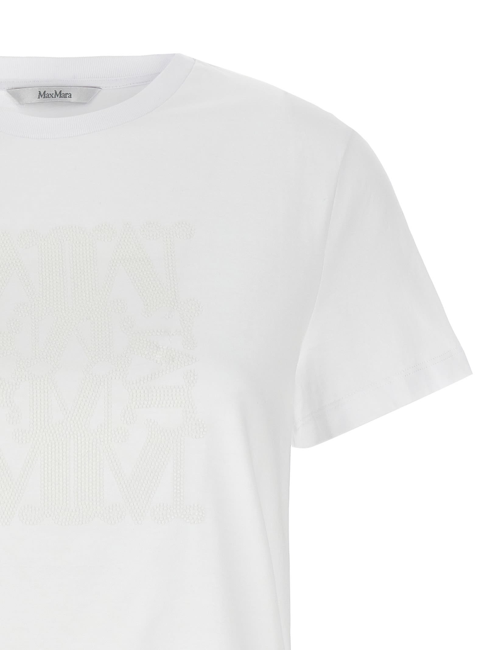 Max Mara Short Sleeve Crew Neck Top In Multi