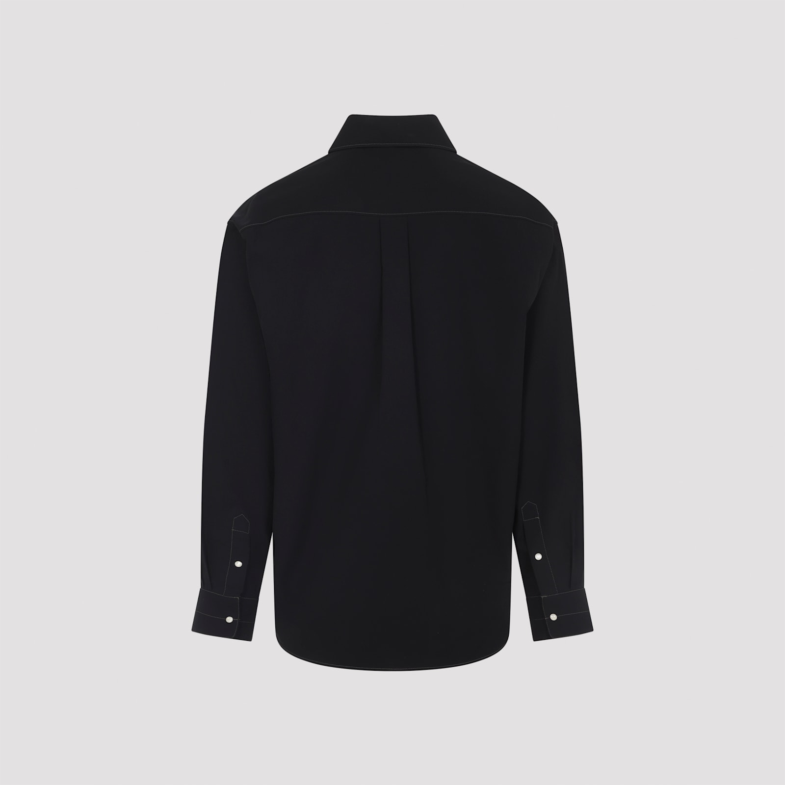 Lemaire Western Shirt With Pointed Collar And Pockets In Black