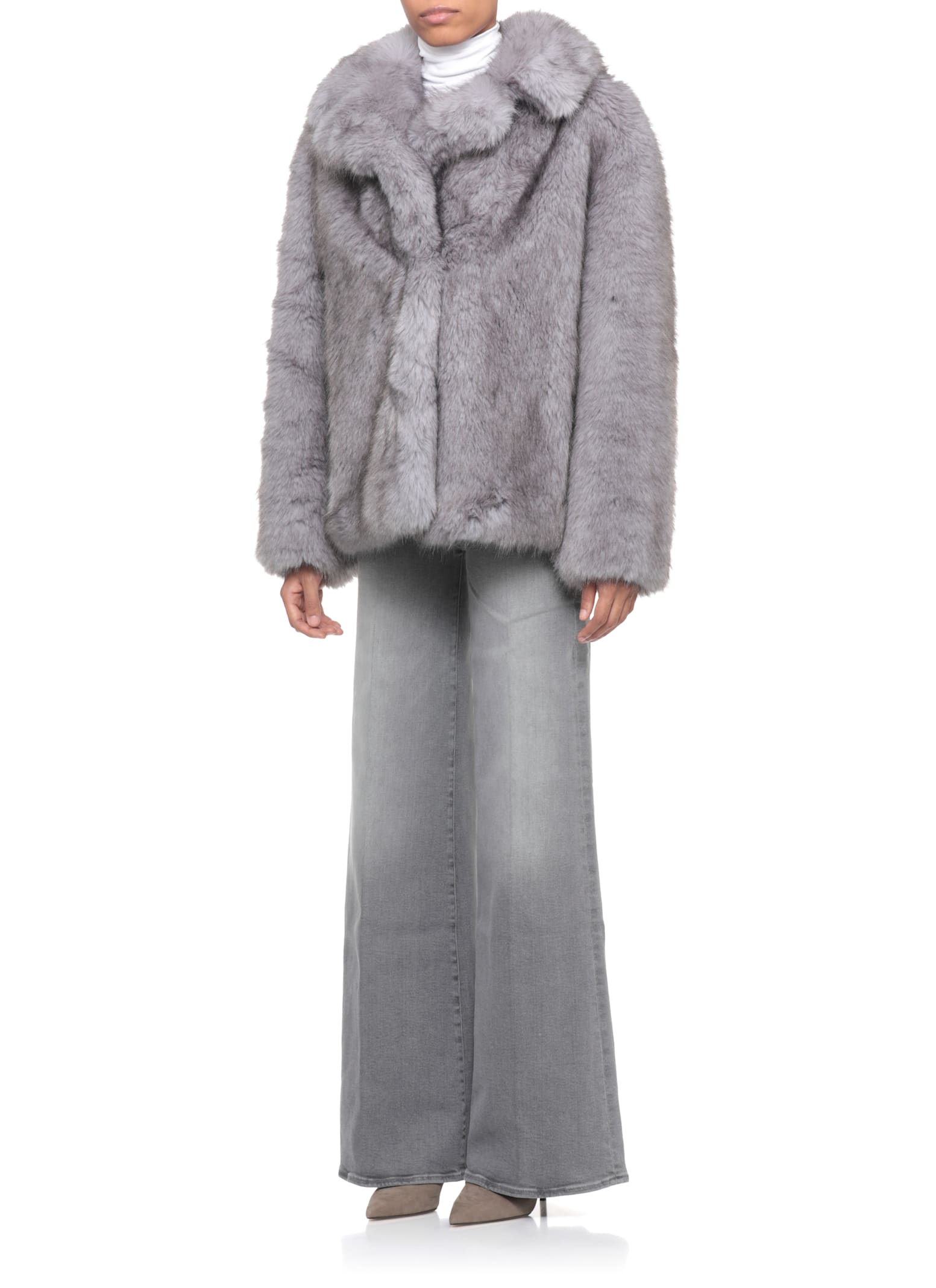 Stand Studio Valentina Pigeon Grey Jacket In Gray