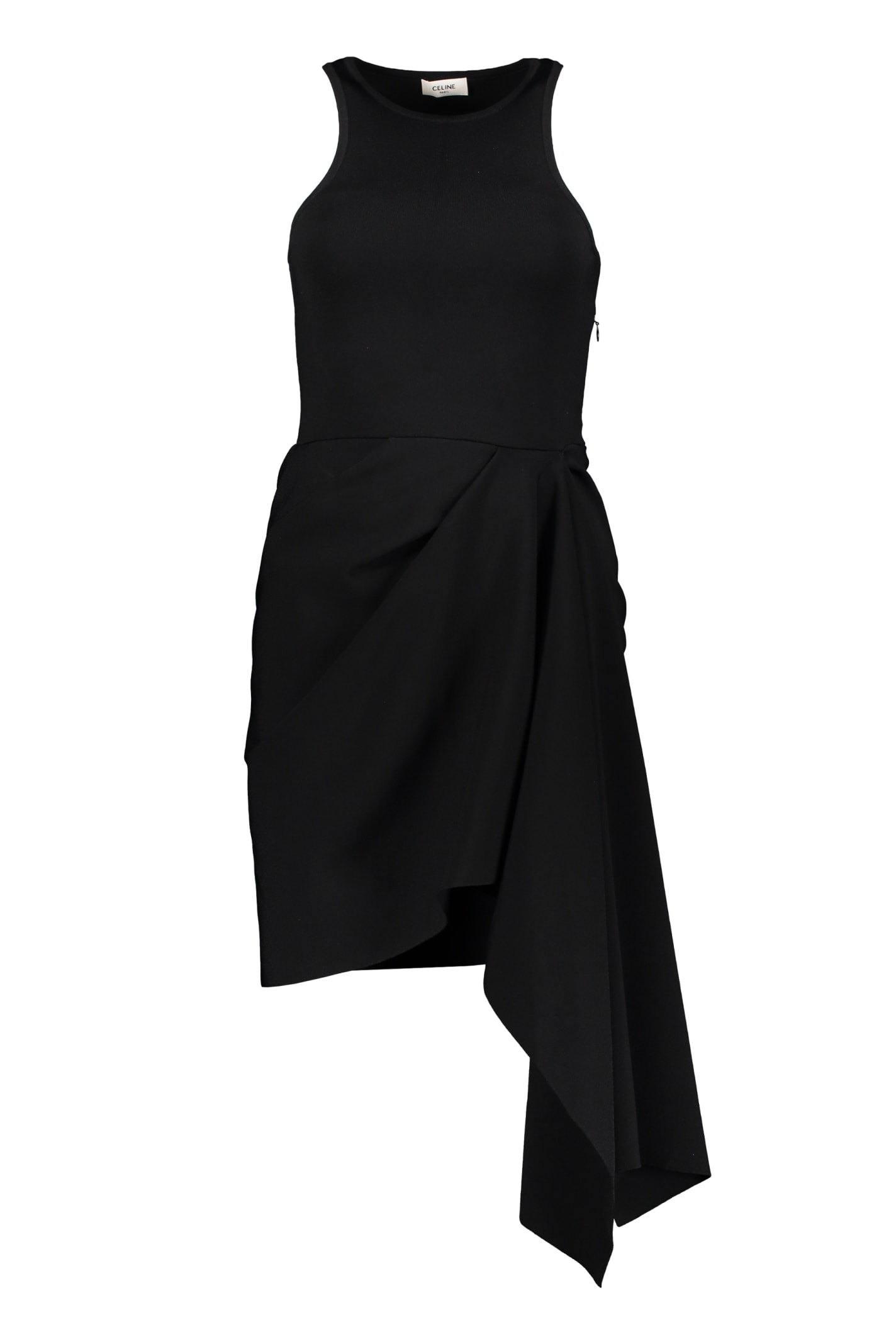 Celine Draped Dress In Black
