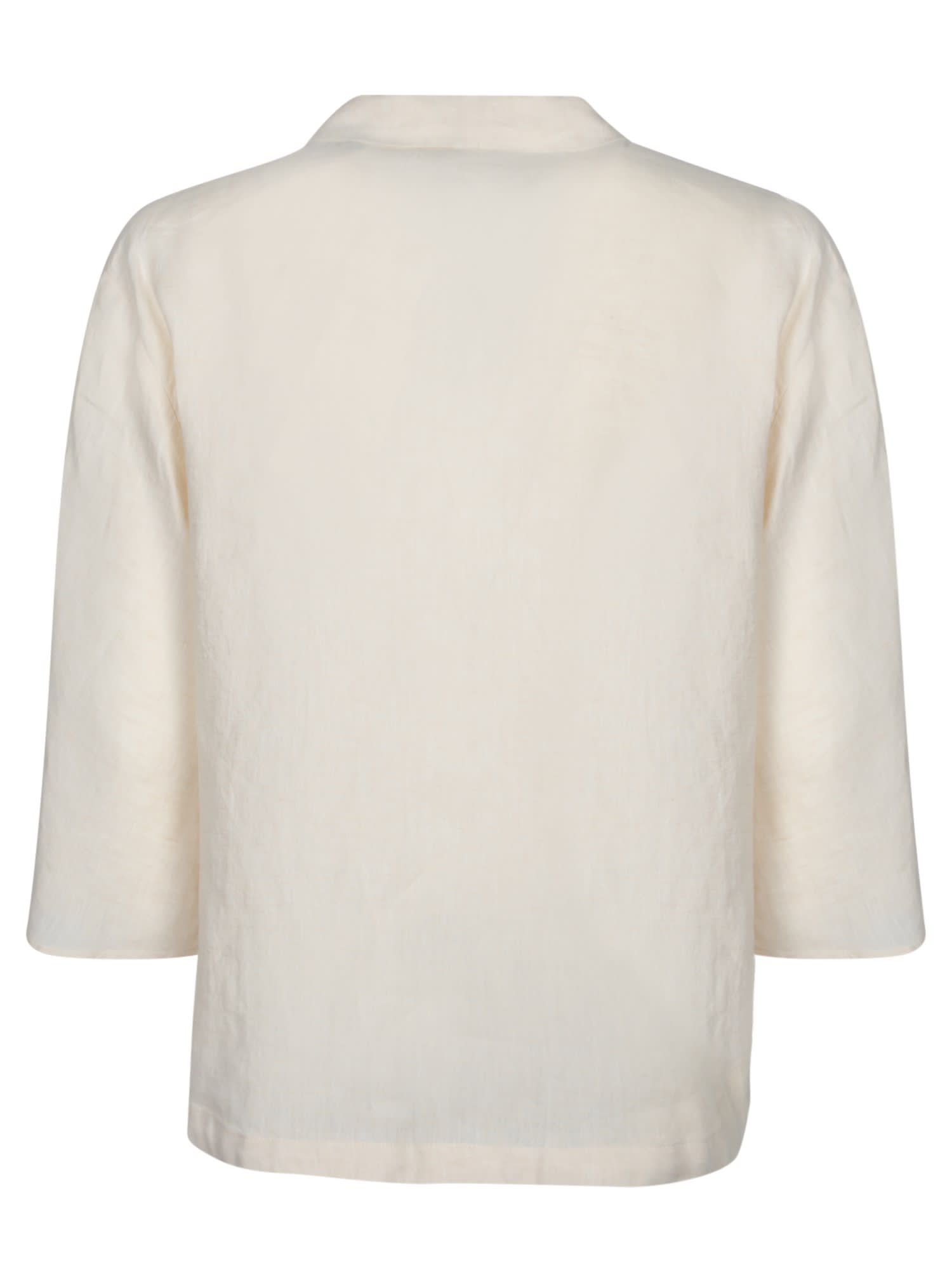 Incotex Dora Linen Blouse In Ivory In White
