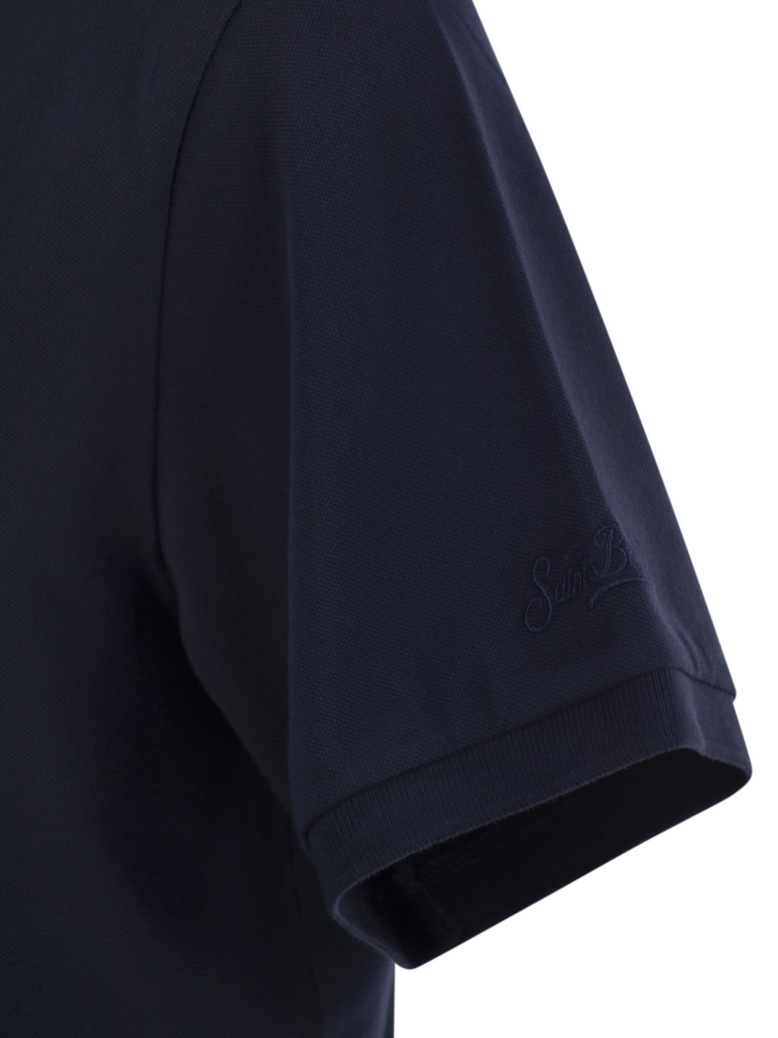 Mc2 Saint Barth Classic V-neck Polo Shirt With Short Sleeves