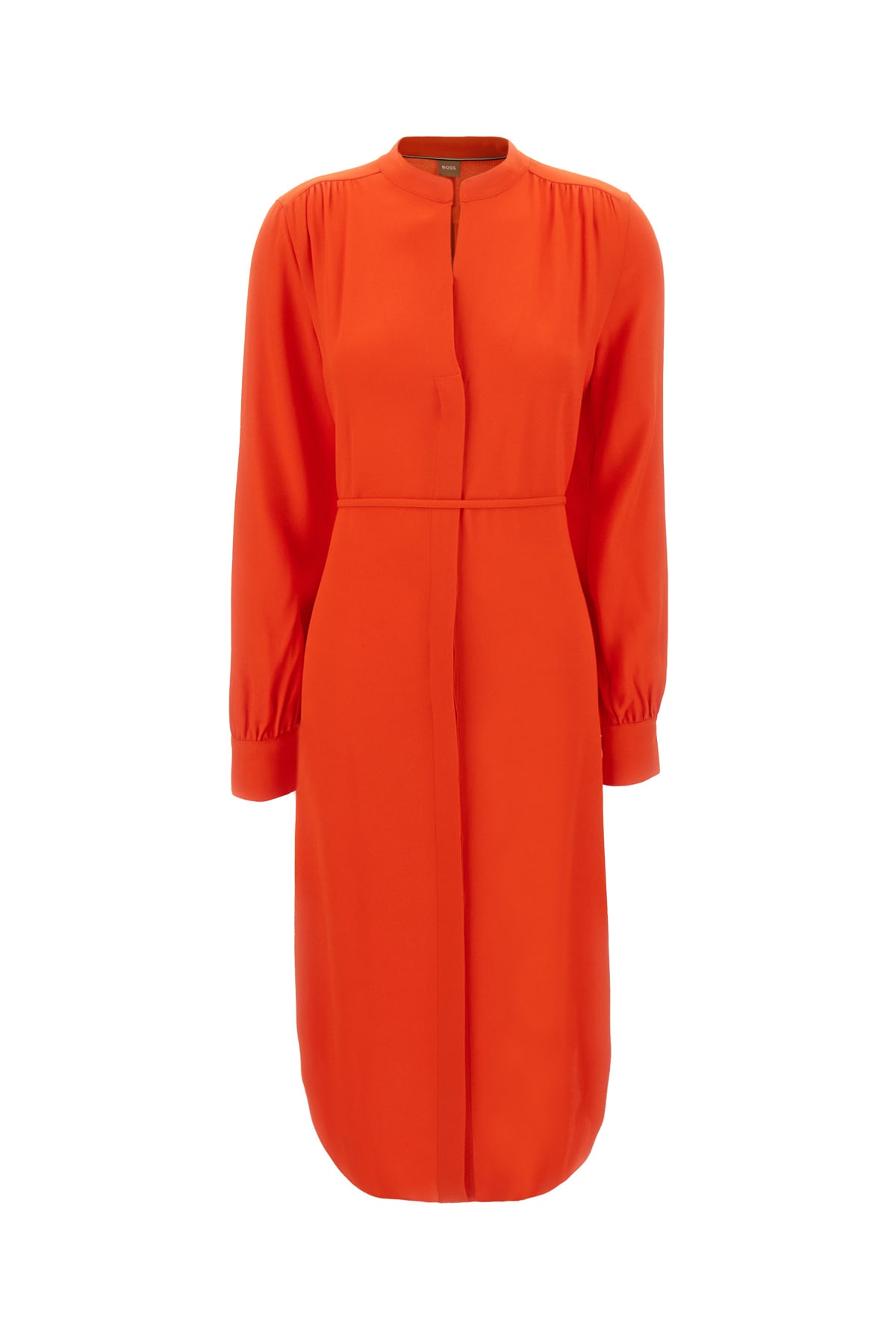 Coral Viscose Shirt Dress
