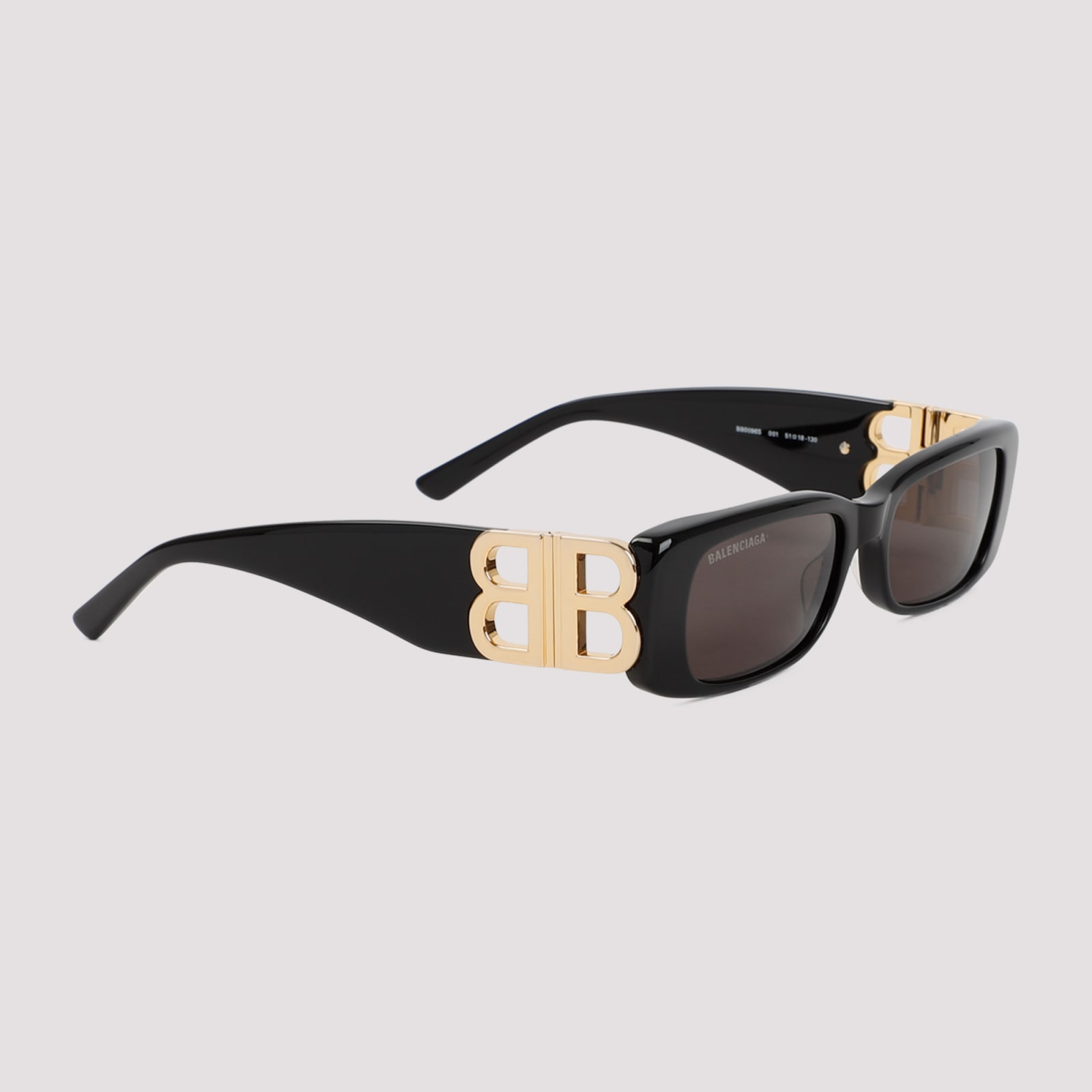 Shop Balenciaga Dynasty Rectangle Sunglasses In Black