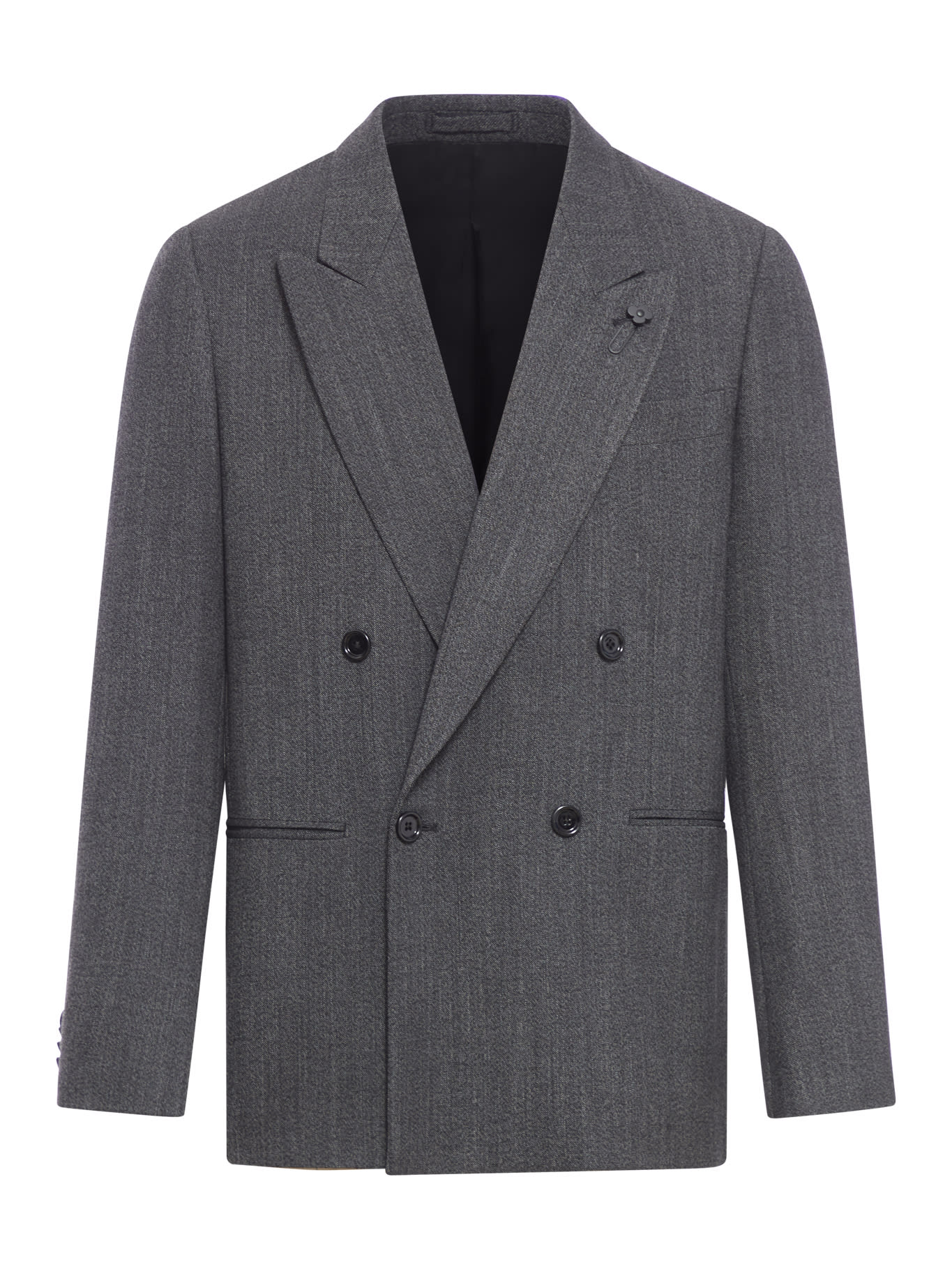 Shop Lardini Jacket Attitude Drop 7 Reg In Dark Grey