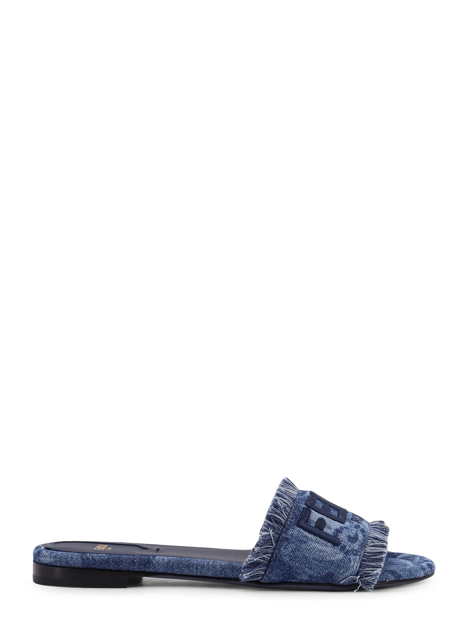 Fendi Sunshine Denim Slides In Purple