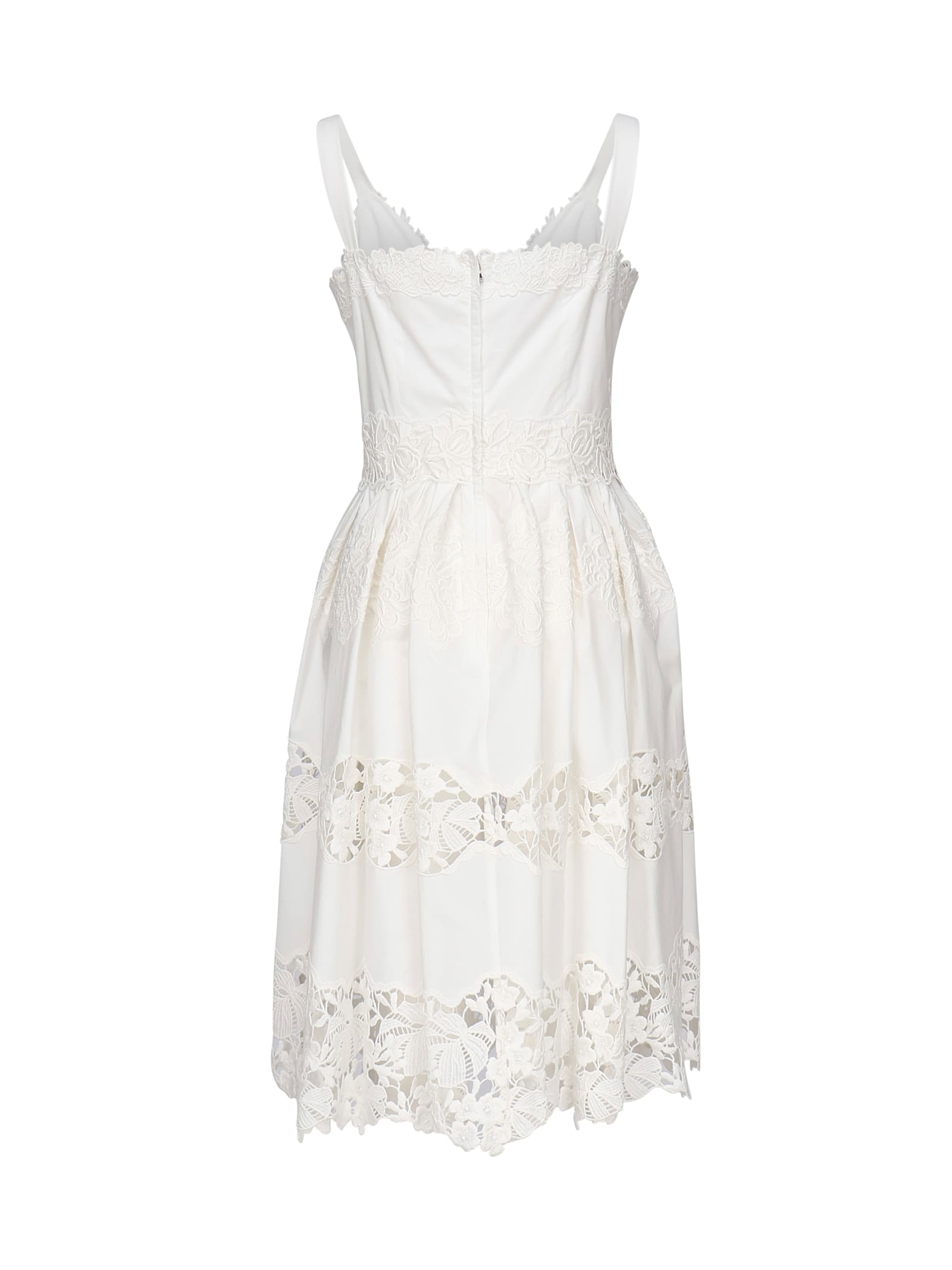 Dolce & Gabbana Floral Embroidered Cutout Midi-dress