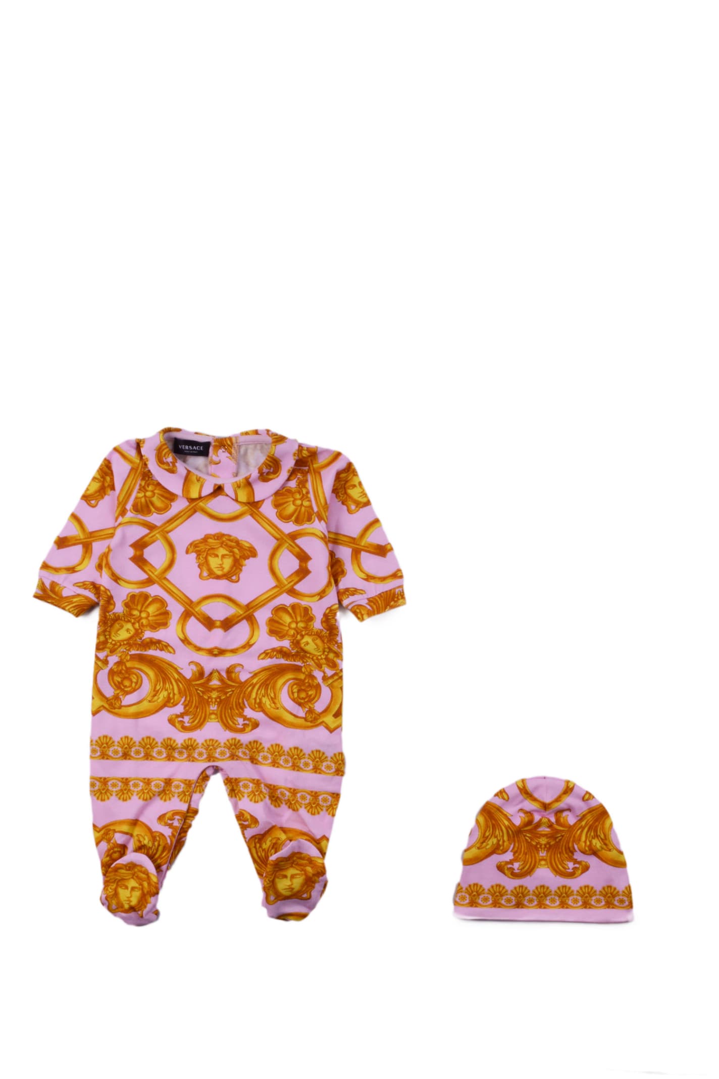 VERSACE ONESIE AND HAT WITH PRINT