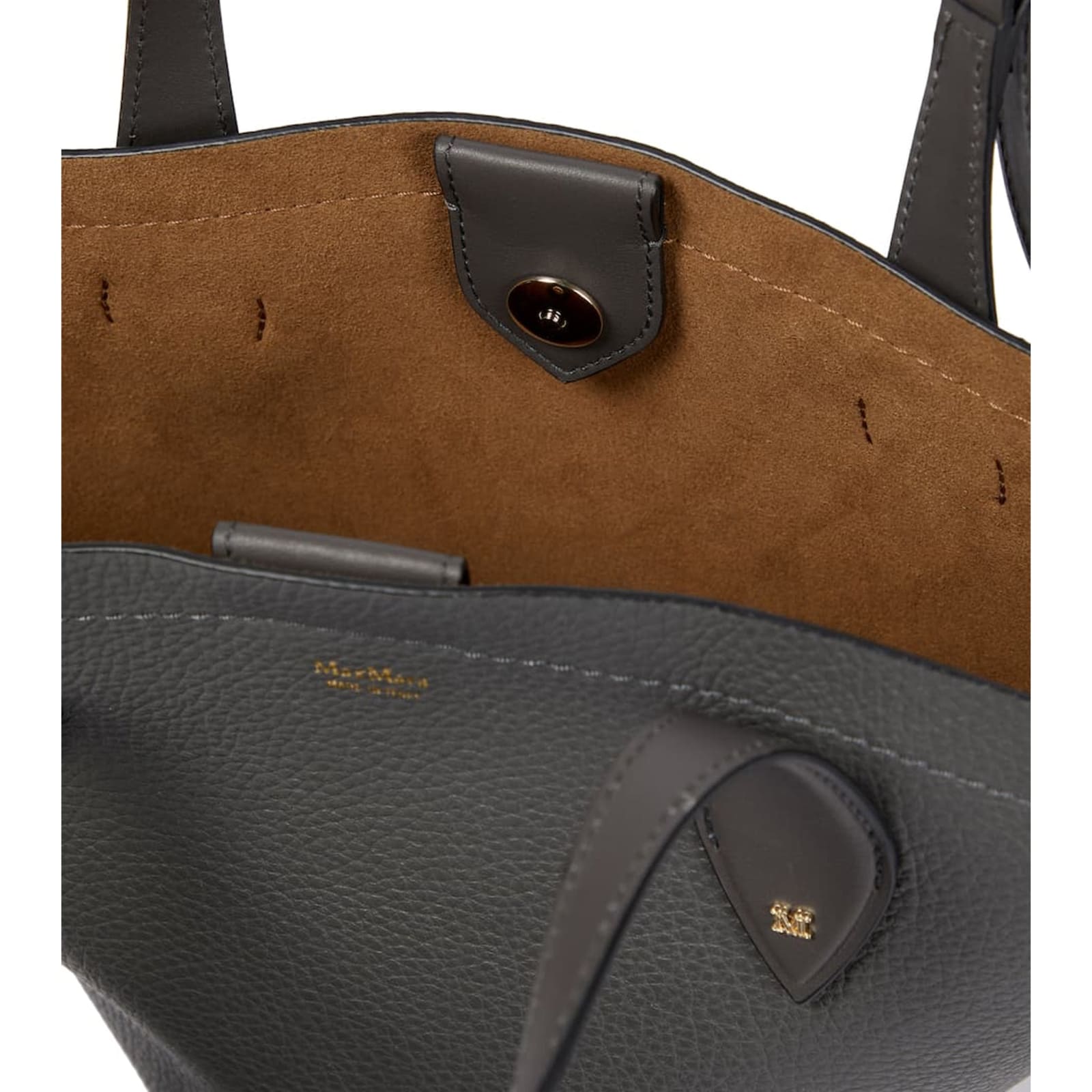 Shop Max Mara Accessori Dears Leather Bag In Gray