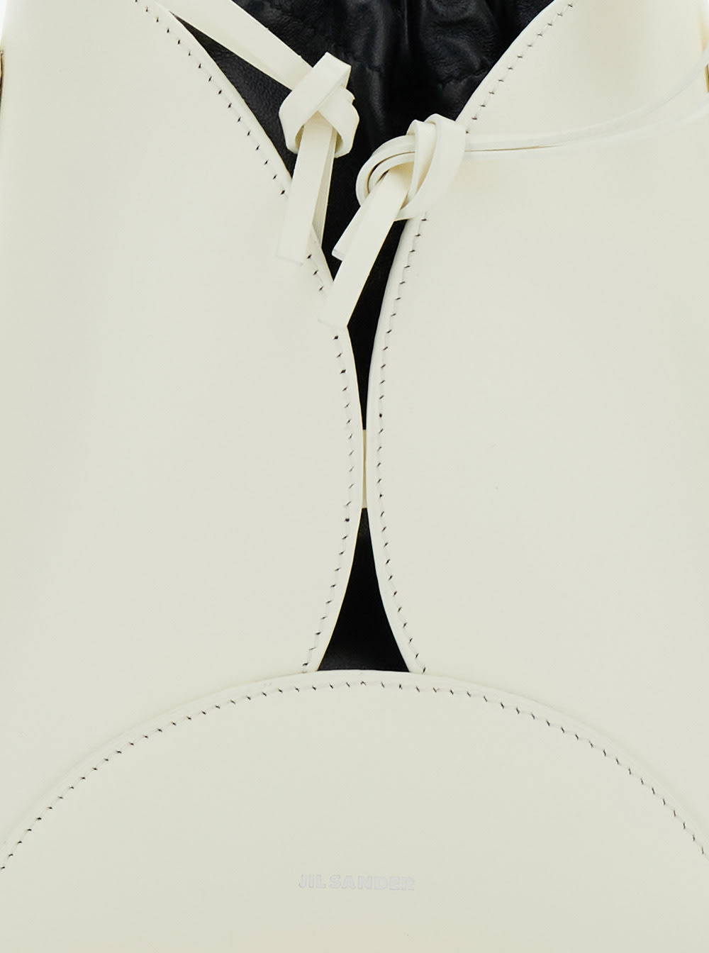 Shop Jil Sander Curve White Crossbody Bag With Embossed Leather In Leather Woman