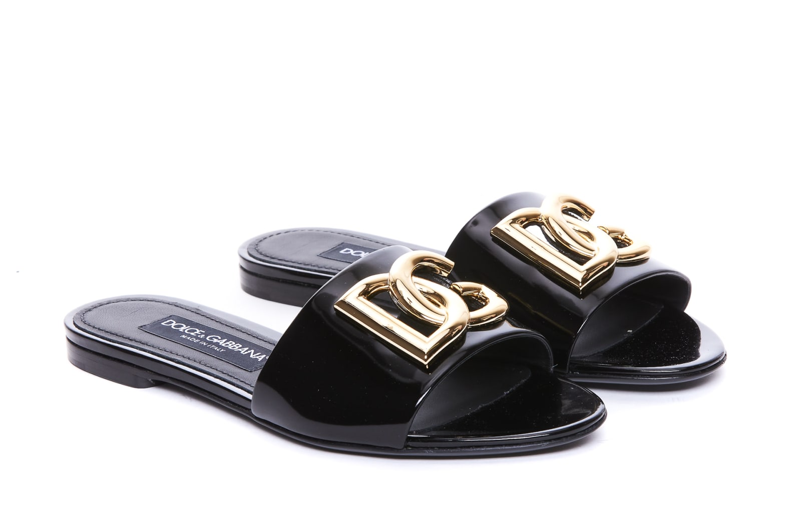 Shop Dolce & Gabbana Dg Logo Sandals In Nero