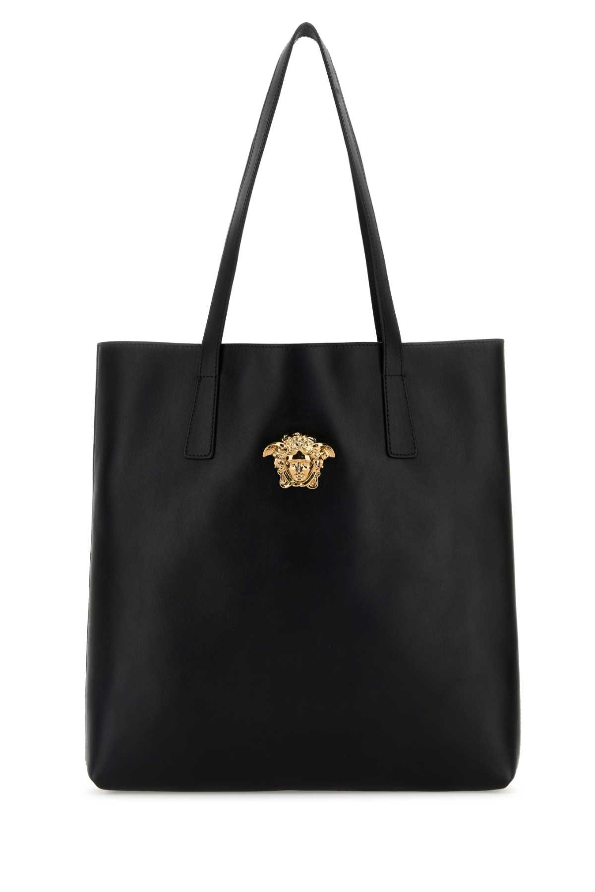 Black Leather Shopping Bag
