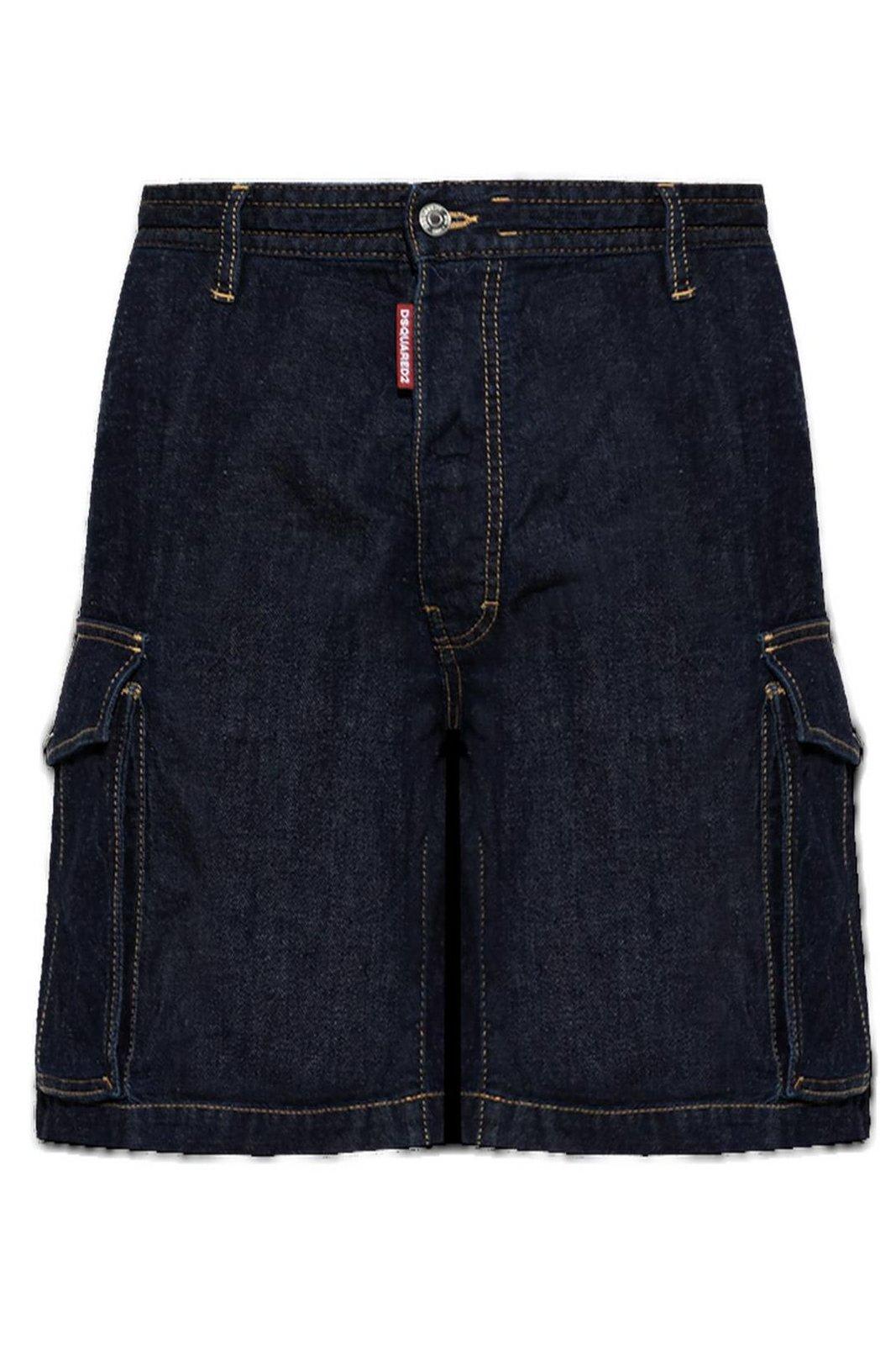Shop Dsquared2 Summer Lovers Denim Cargo Shorts