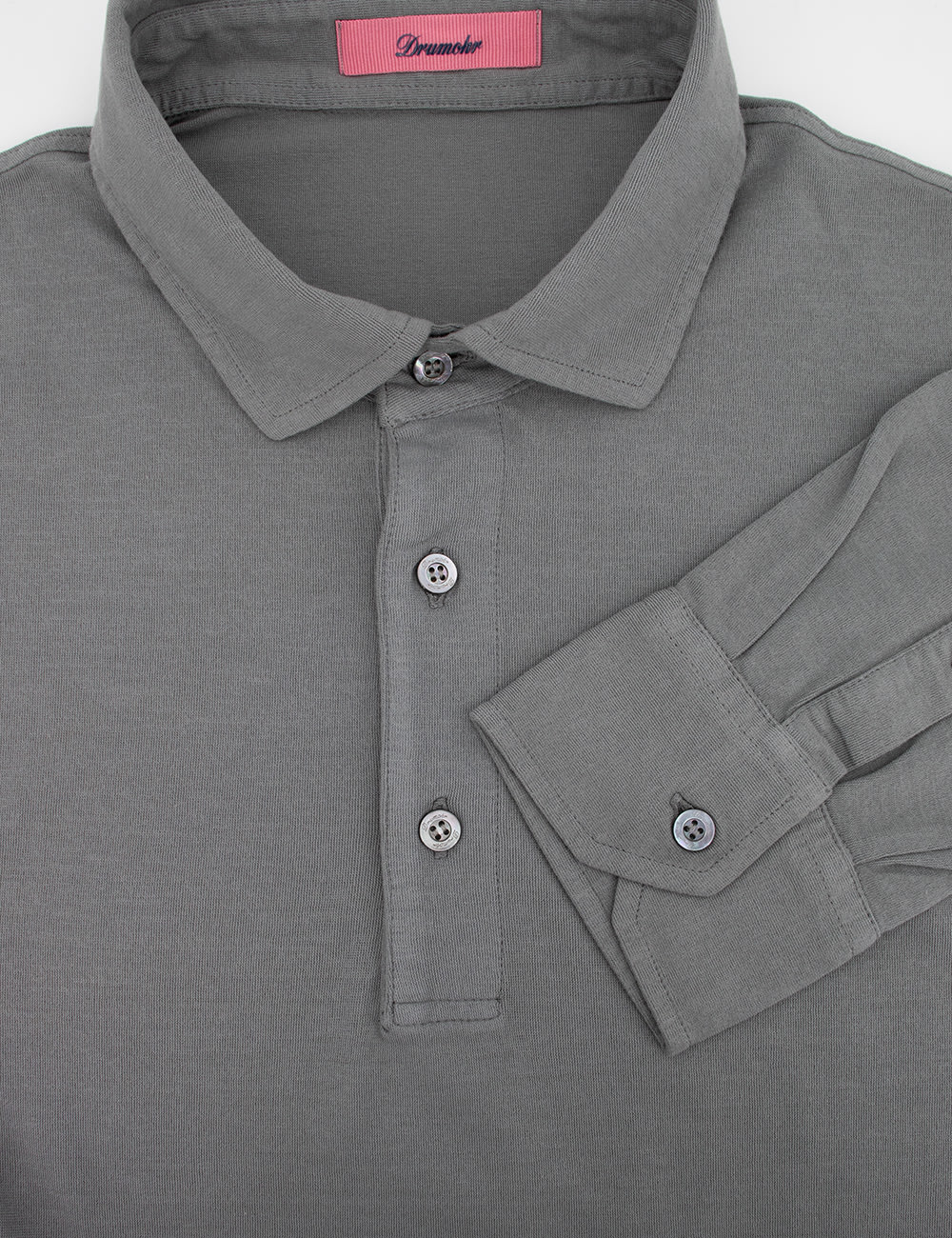 Shop Drumohr Polo In Medium Grey