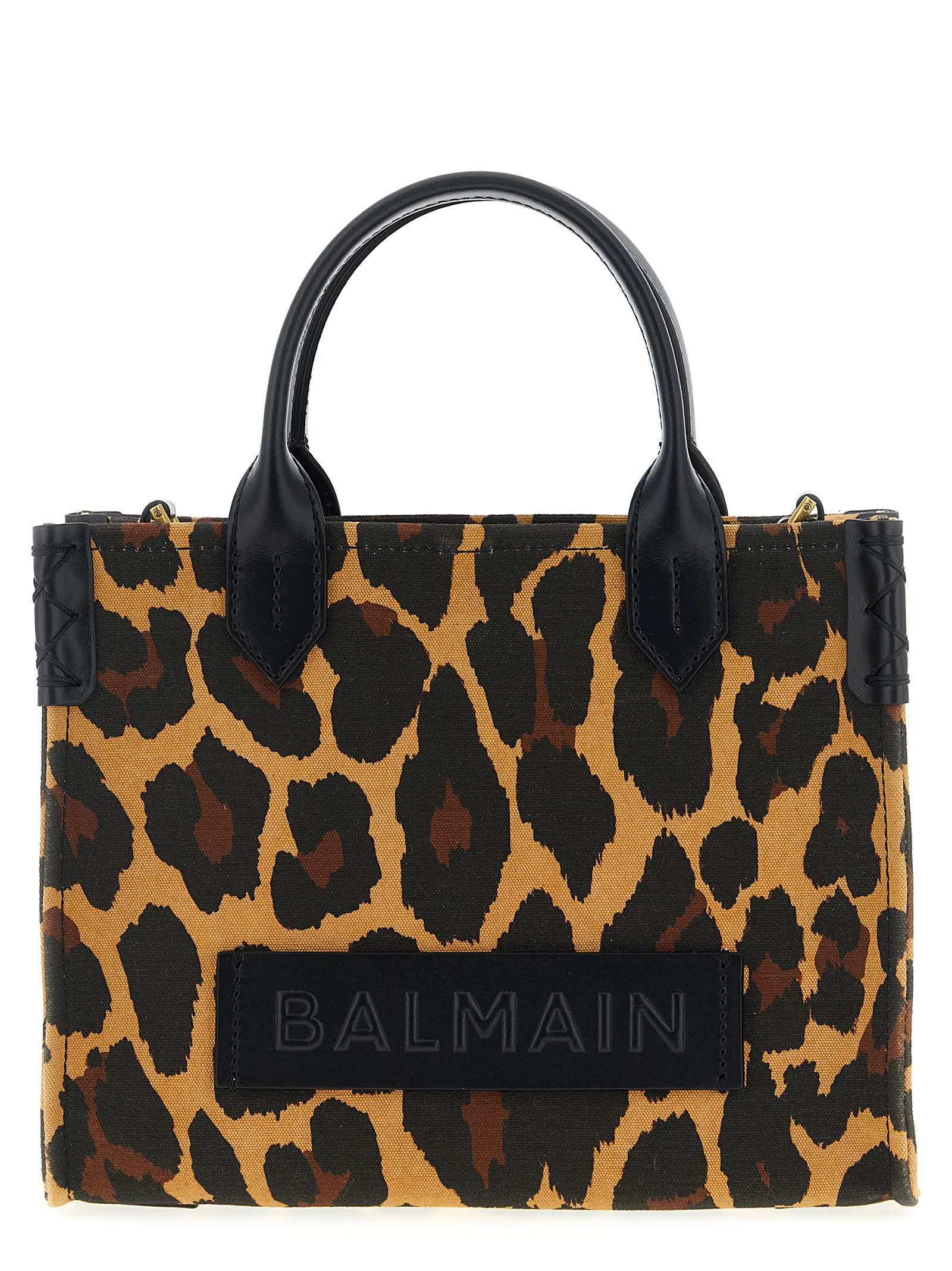 Balmain Small B-army Shopping Bag In Brown