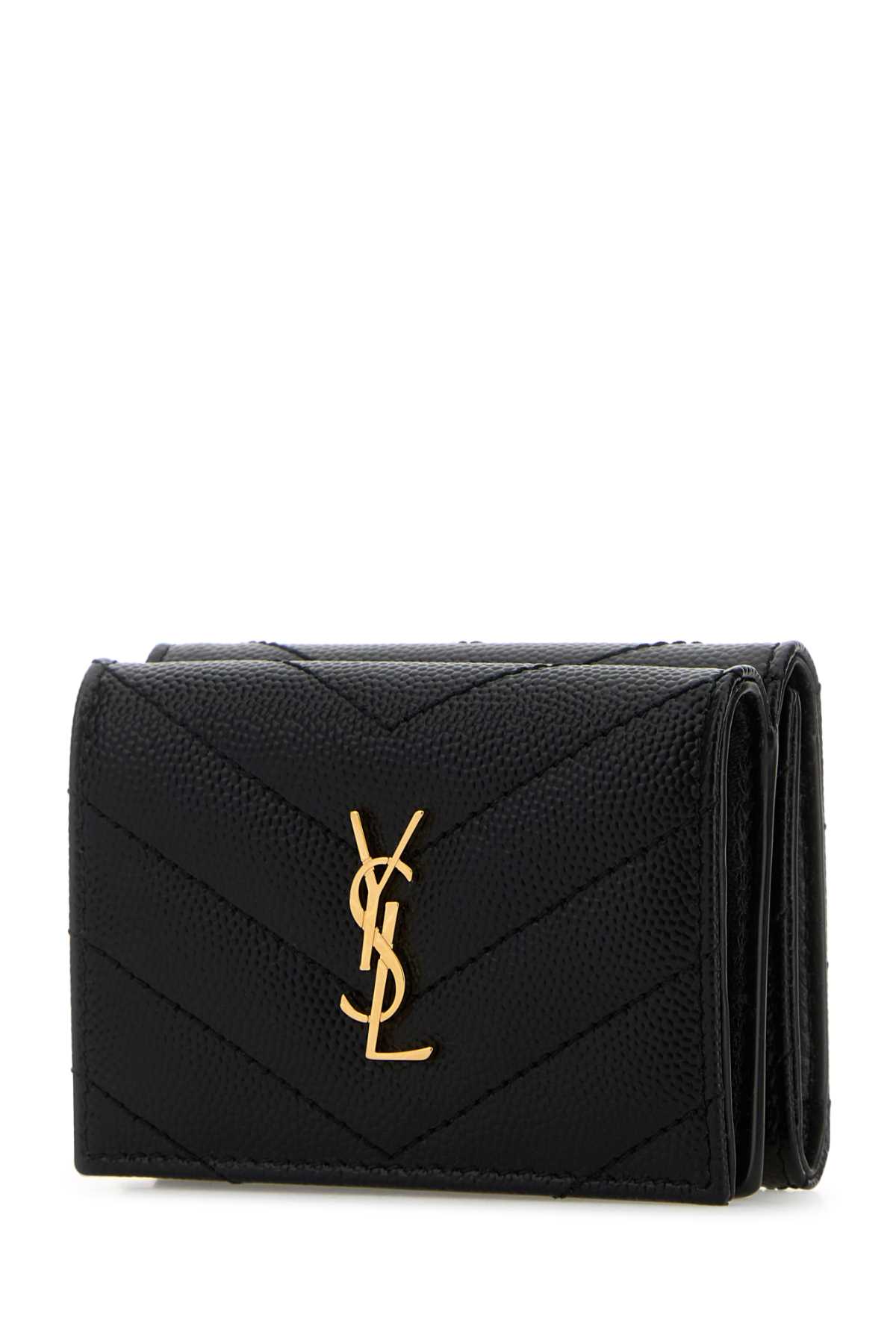 Saint Laurent Black Leather Wallet In Black