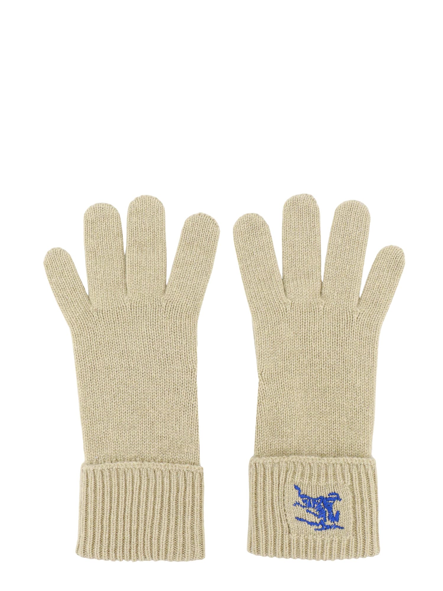 Shop Burberry Gloves In Green/blue
