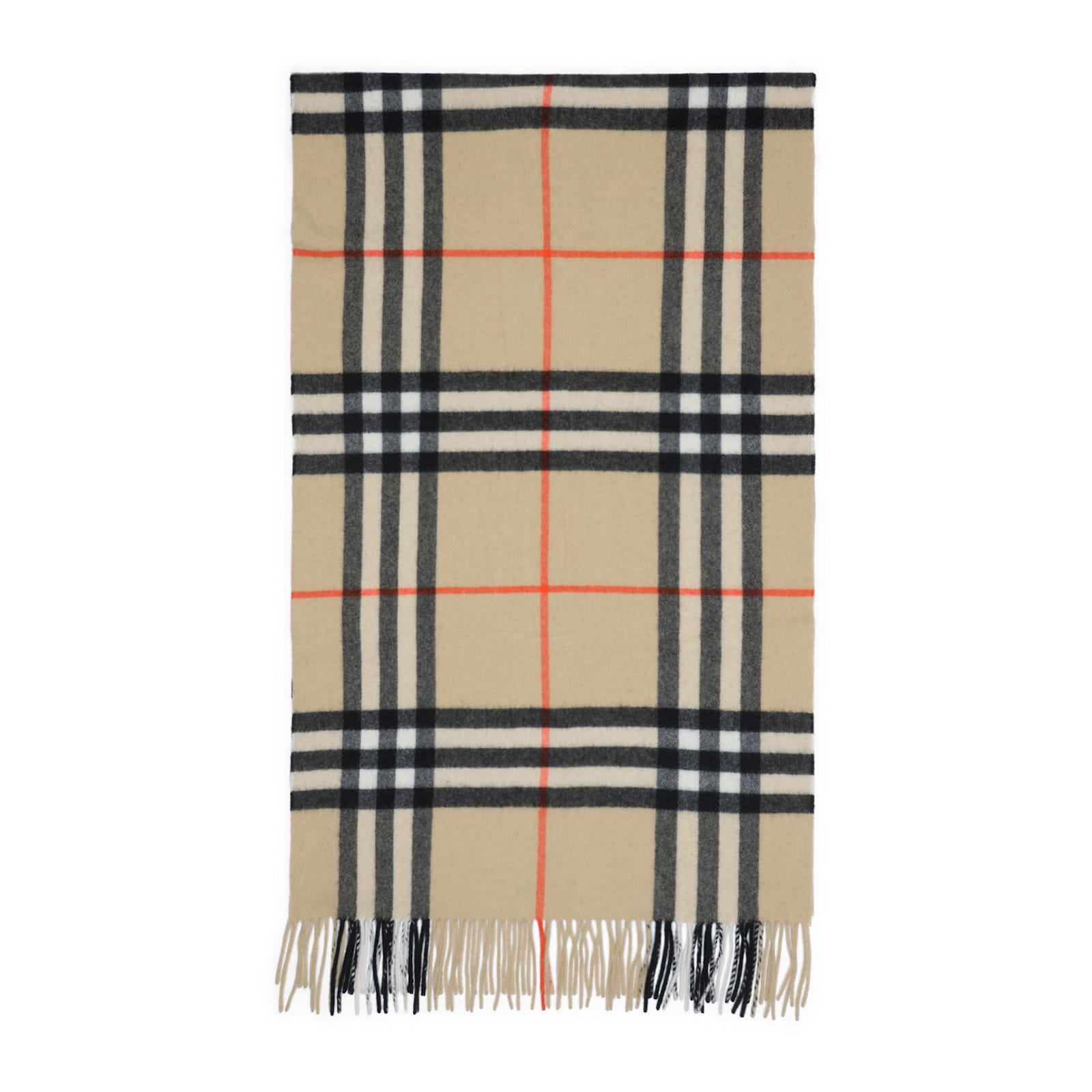 Burberry Cashmere Scarf With Classic Check Pattern In Brown