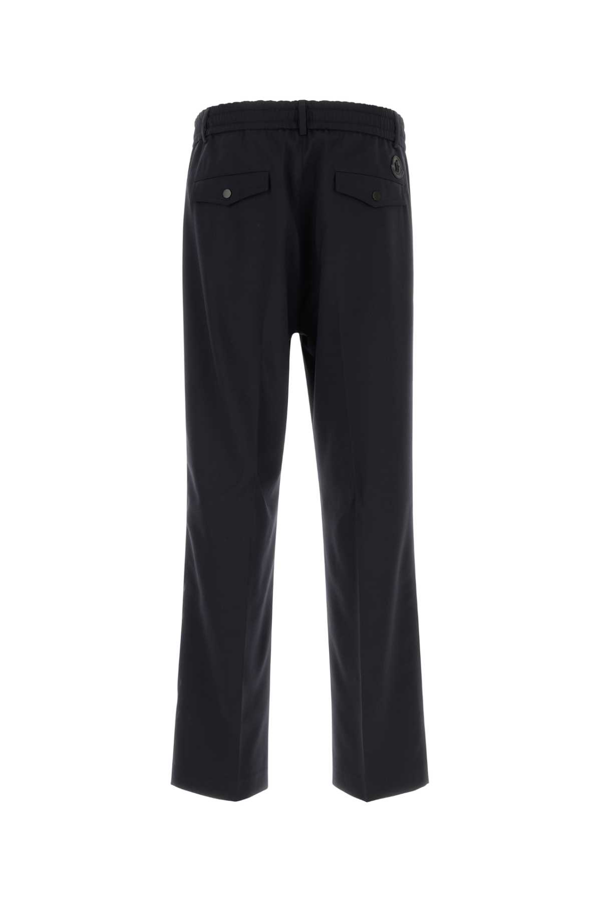 Moncler Wool Blend Straight Leg Trousers In 77d