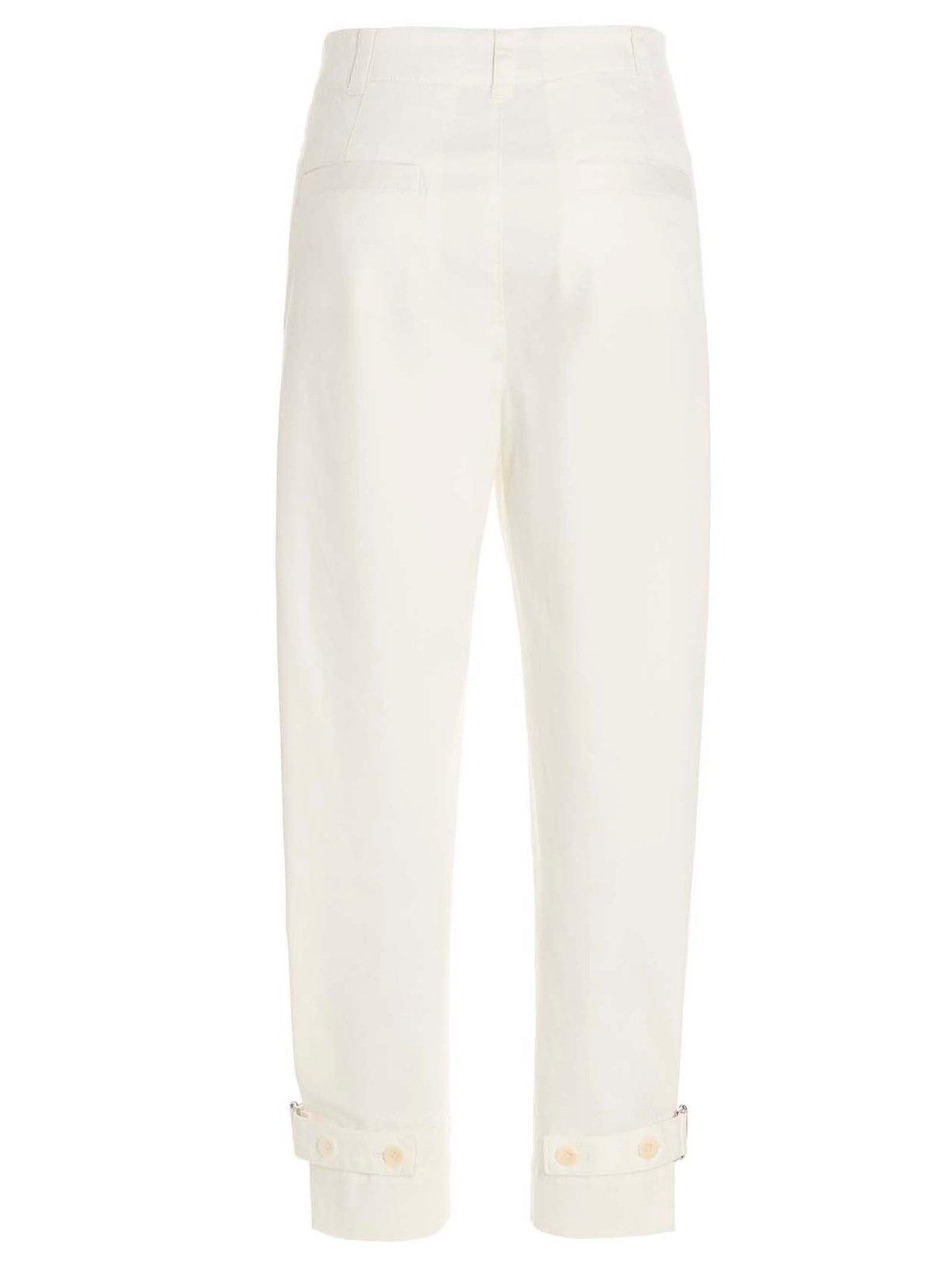 Shop Proenza Schouler White Label Cropped Twill Trousers In White