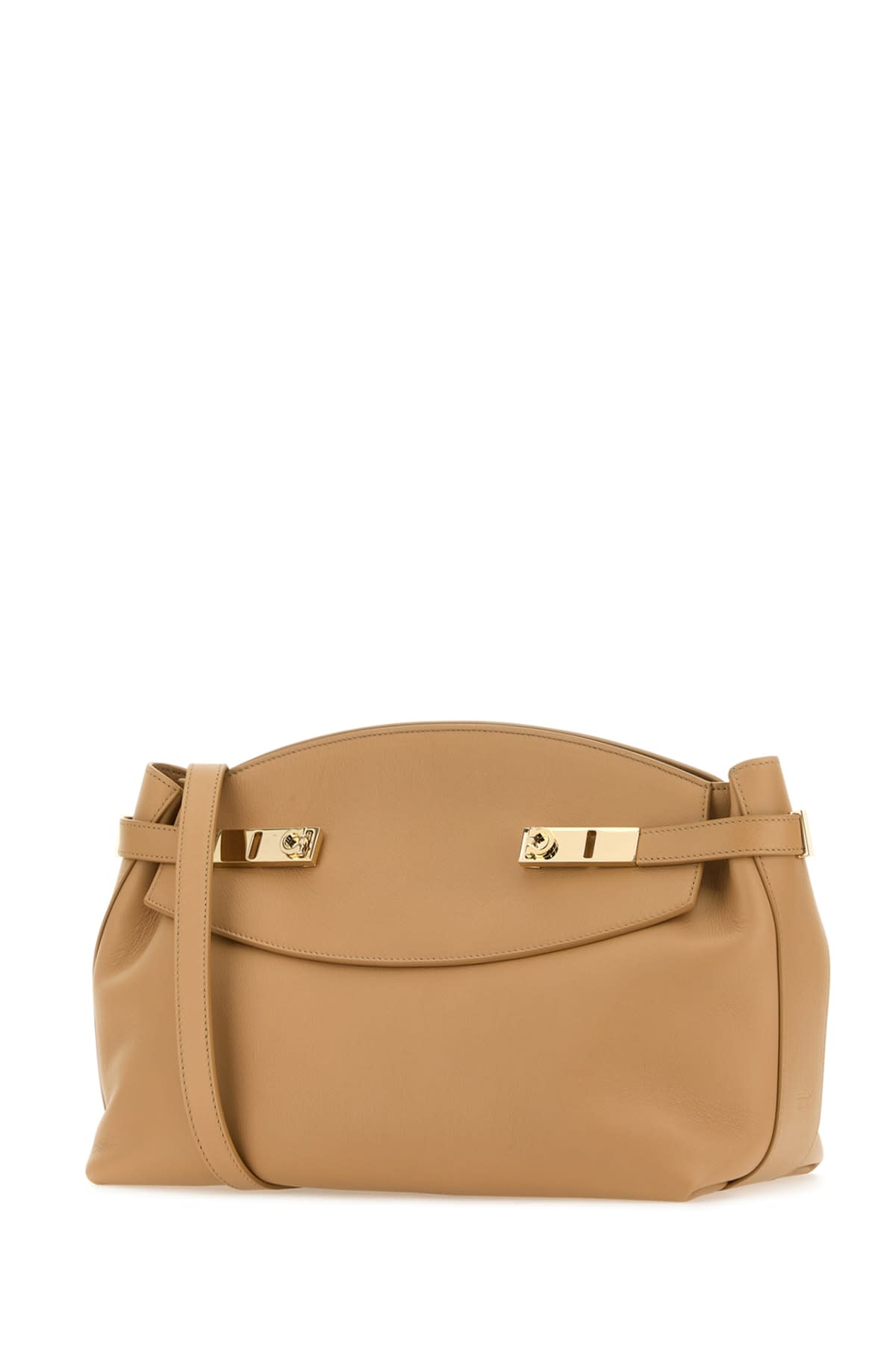 Shop Ferragamo Hug Pouch L In Lightcamellightcamel