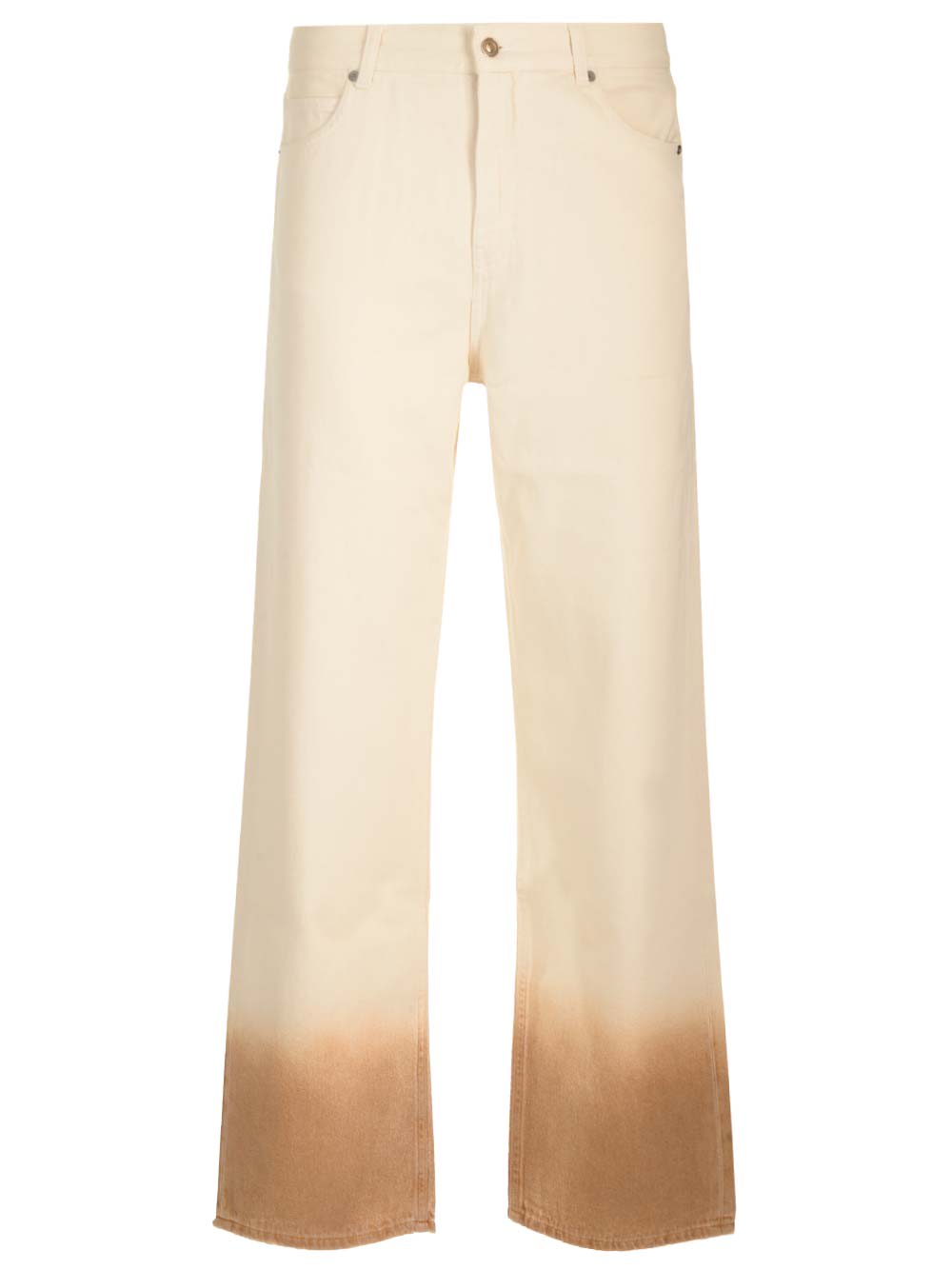 Shop Alanui Straight Jeans With Dip-dye Effect In Neutrals