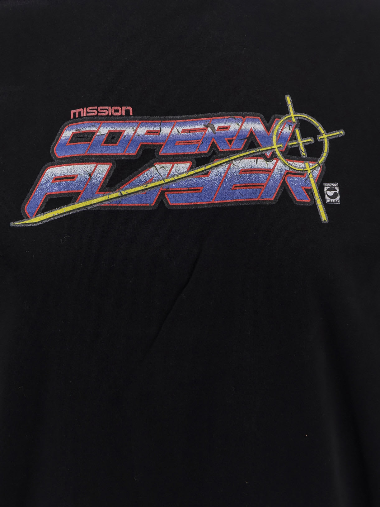 Coperni Womens Black-multicolour Print Slogan-print Long-sleeve Cotton-jersey T-shirt In Black