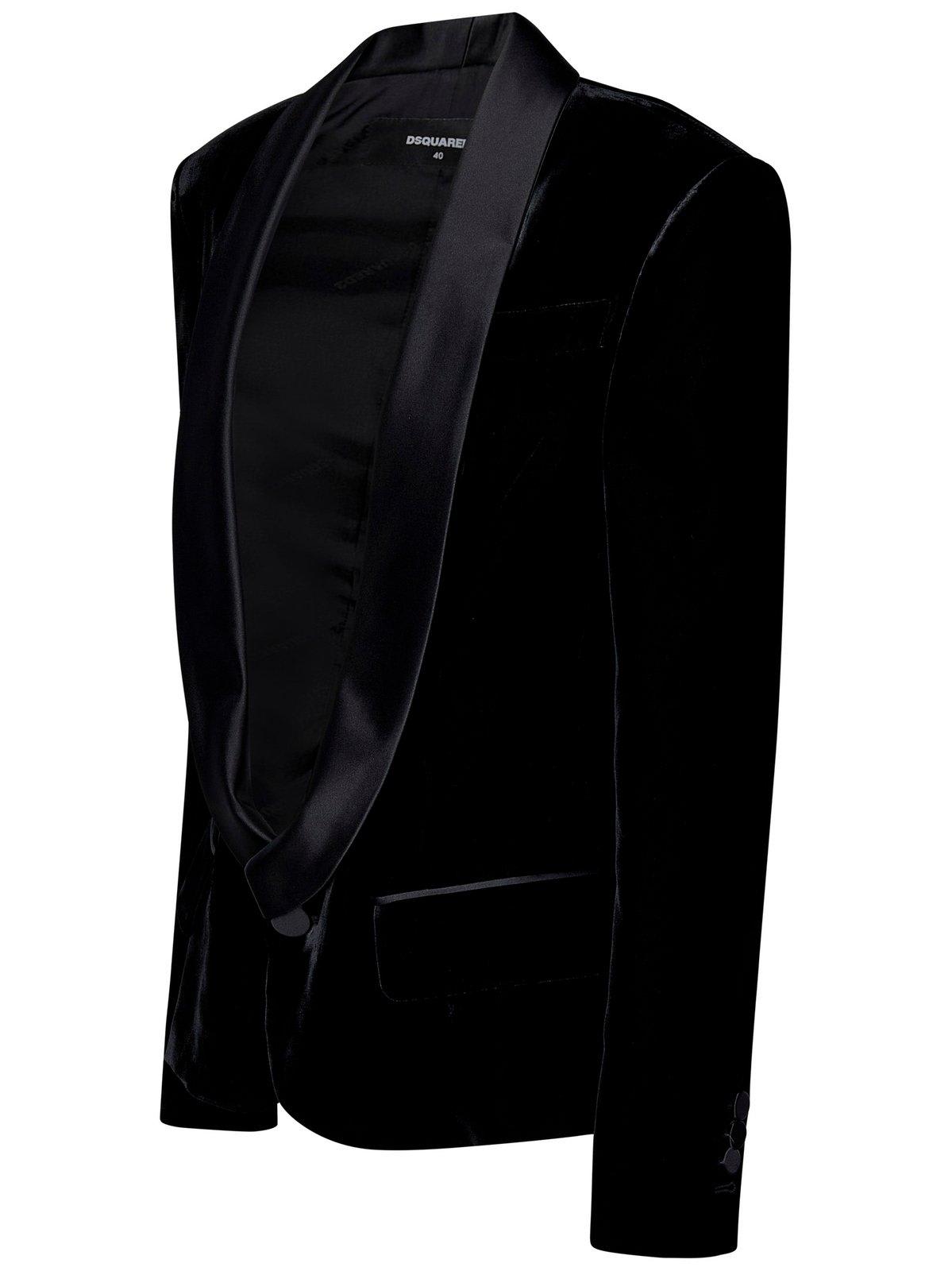 Shop Dsquared2 Dean Fitted Waist Blazer In Black