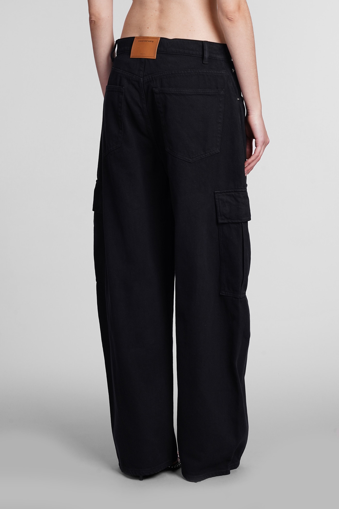 Shop Alexander Wang Oversized Rounded Jeans In Washed Black