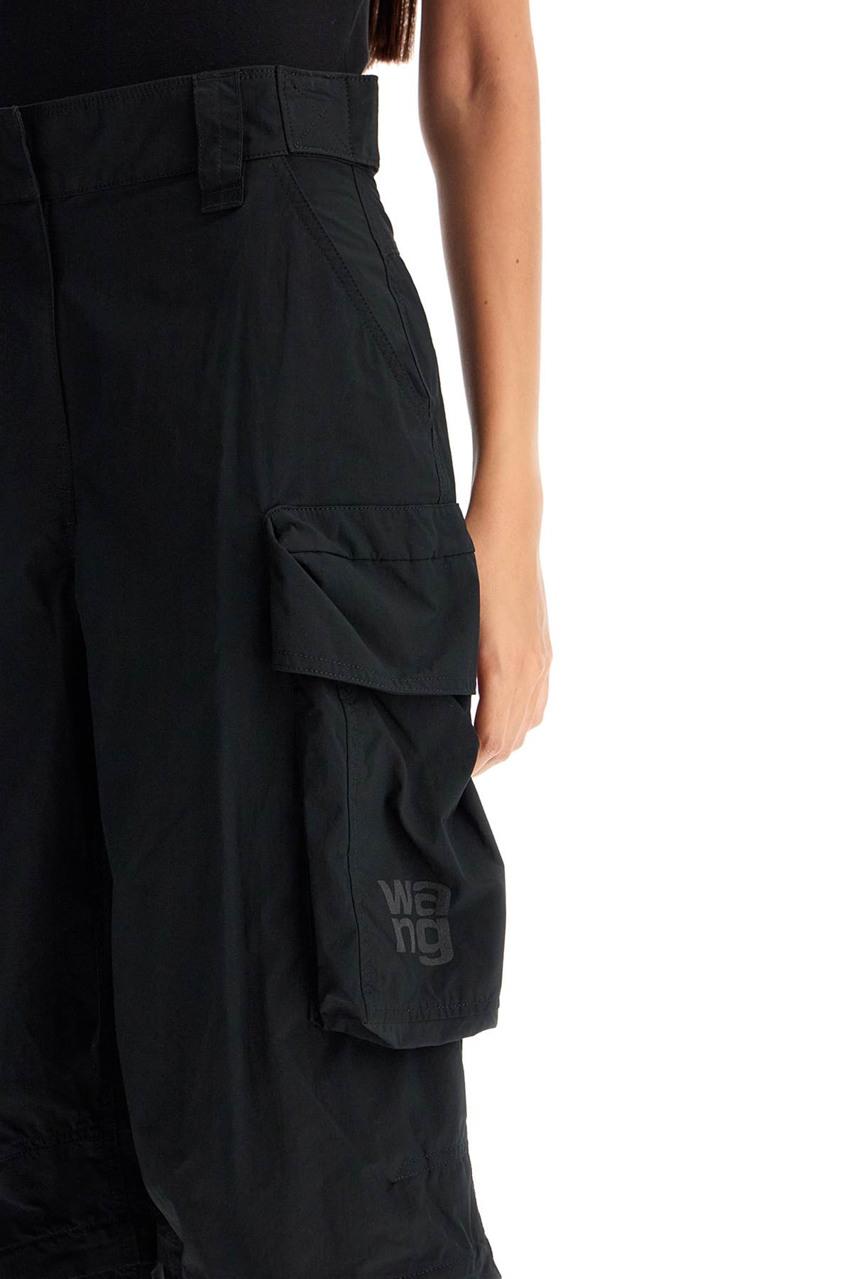 Shop Alexander Wang Convertible Cargo Pants In Black (black)