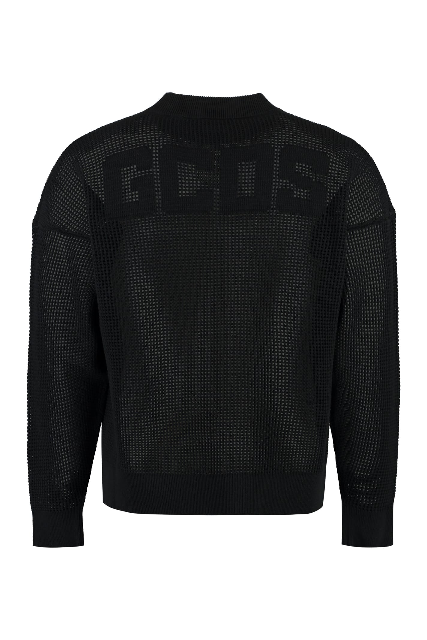 Shop Gcds Long Sleeve Crew-neck Sweater In Black