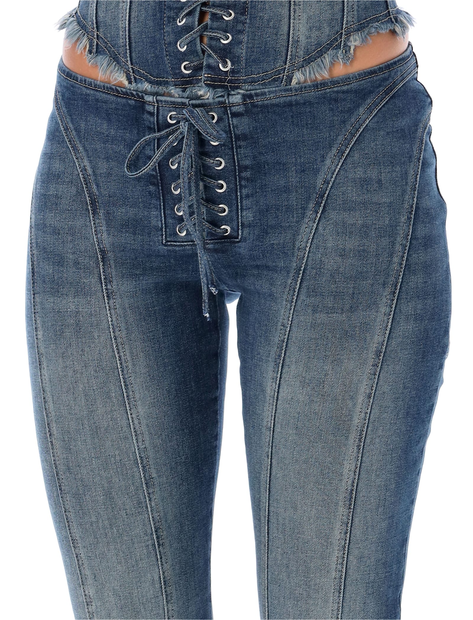 Shop Misbhv Lara Laced Jeans In Malibu Blue