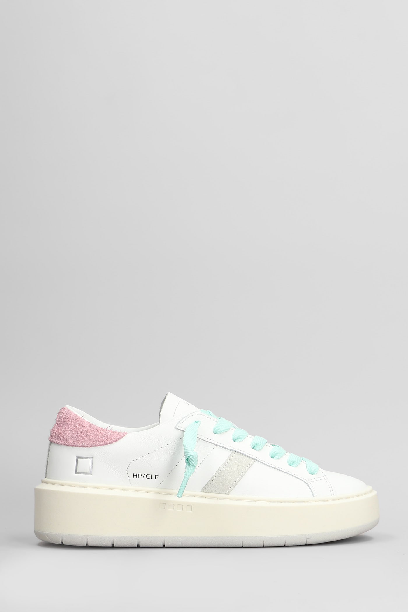 D. A.T. E. Hill Low Platform Sneakers In White Leather