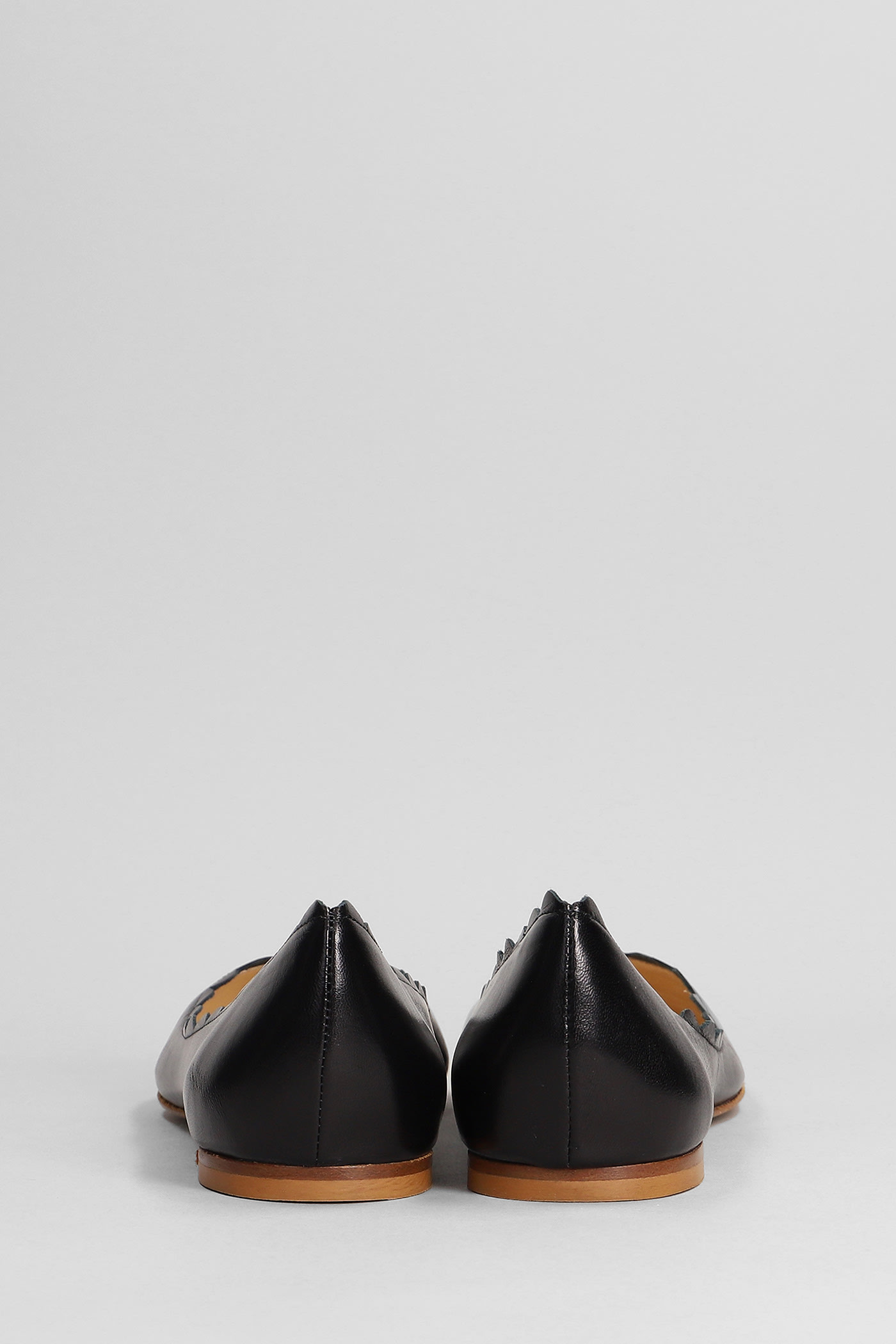 Fabio Rusconi Ballet Flats In Black Leather | Smart Closet