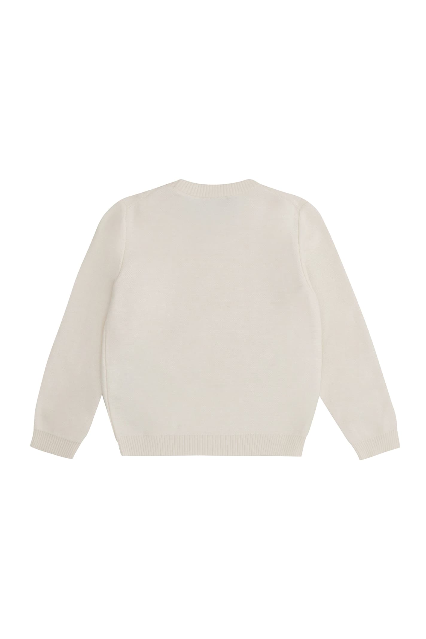 Young Versace Wool-blend Crew-neck Sweater In Neutral