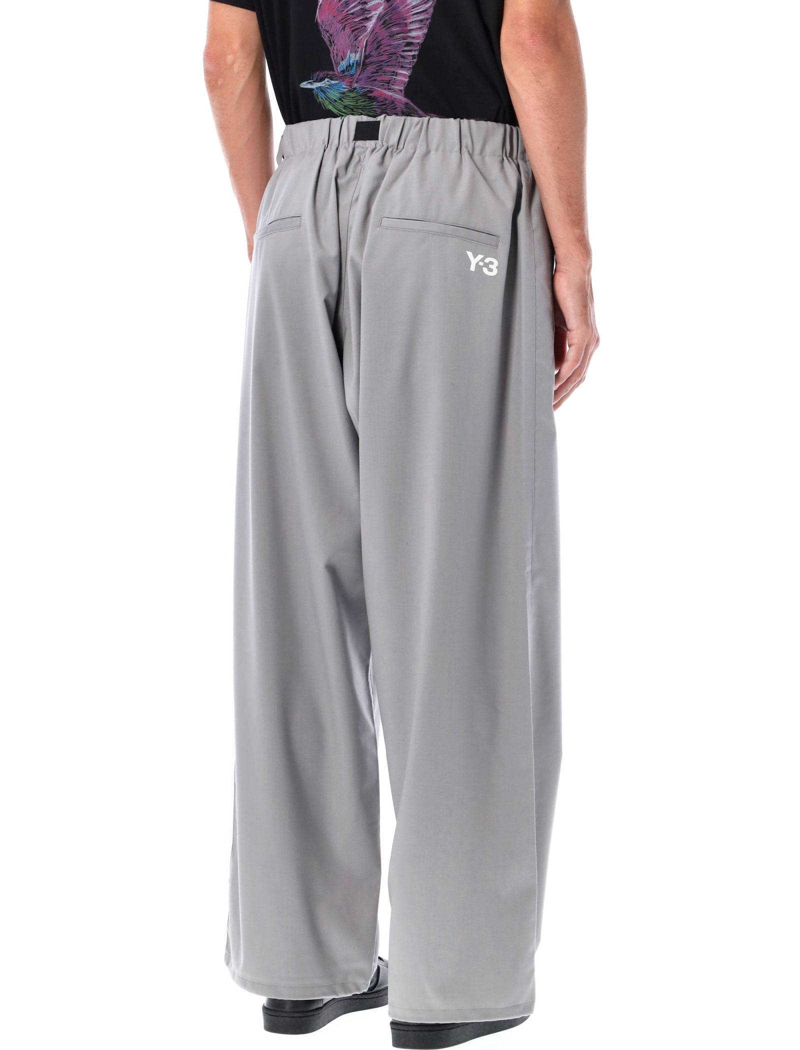 Shop Y-3 Wool Track Pants In Grey