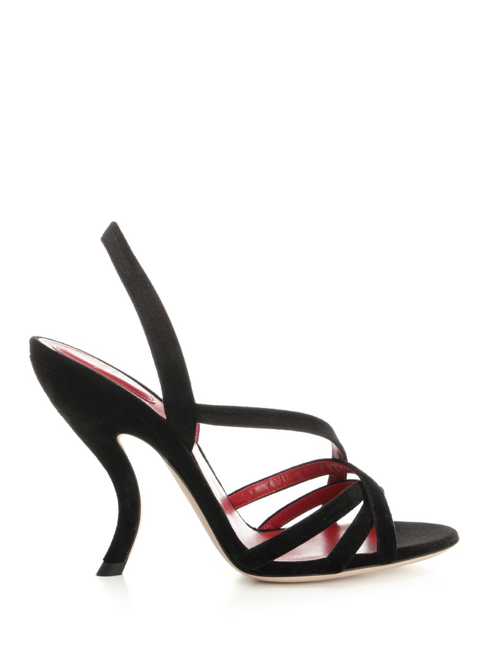 Valentino Fetishique Velvet Sandal In Black