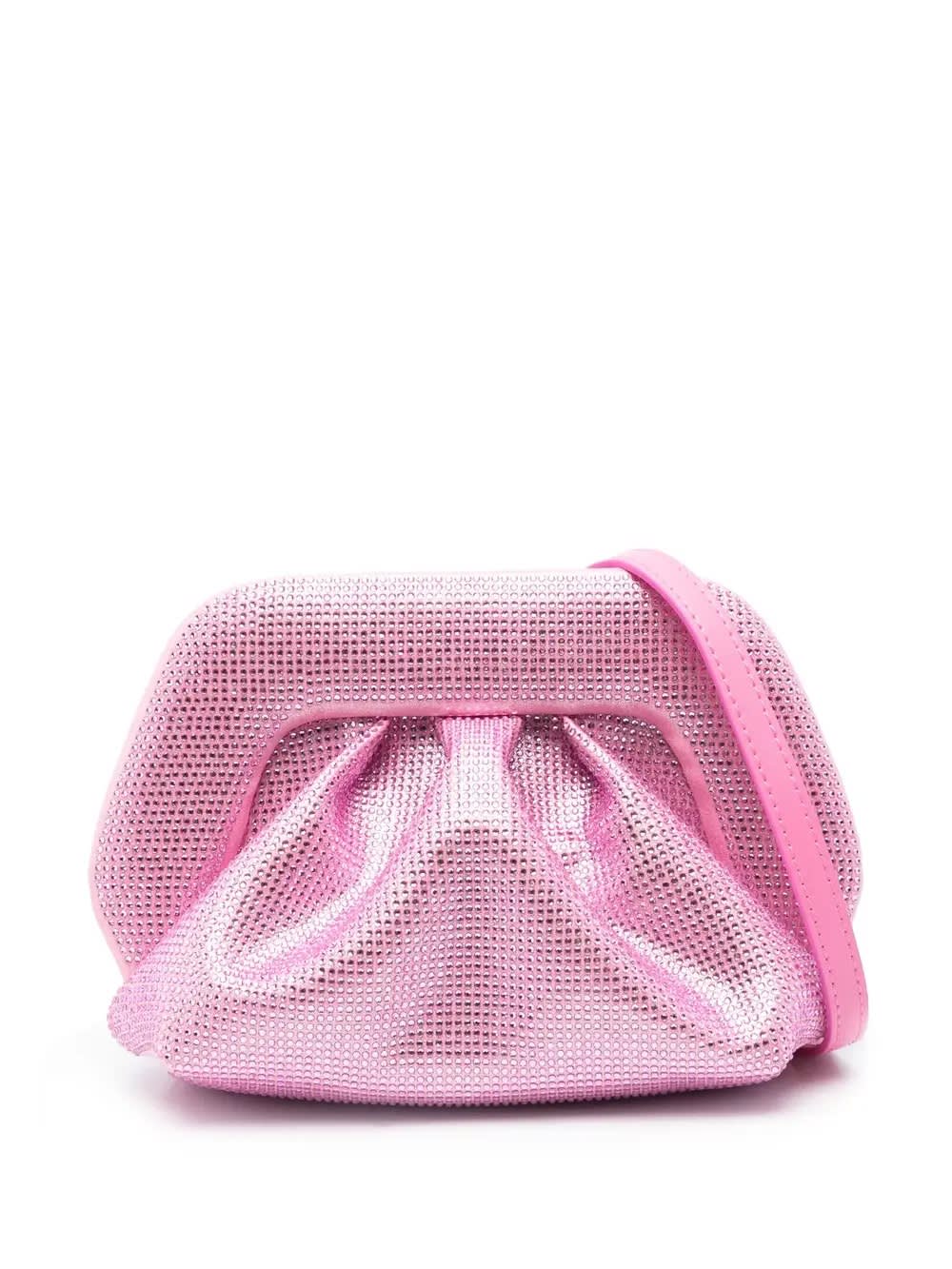 Shop Themoirè Pink Gea Rhinestone Clutch Bag