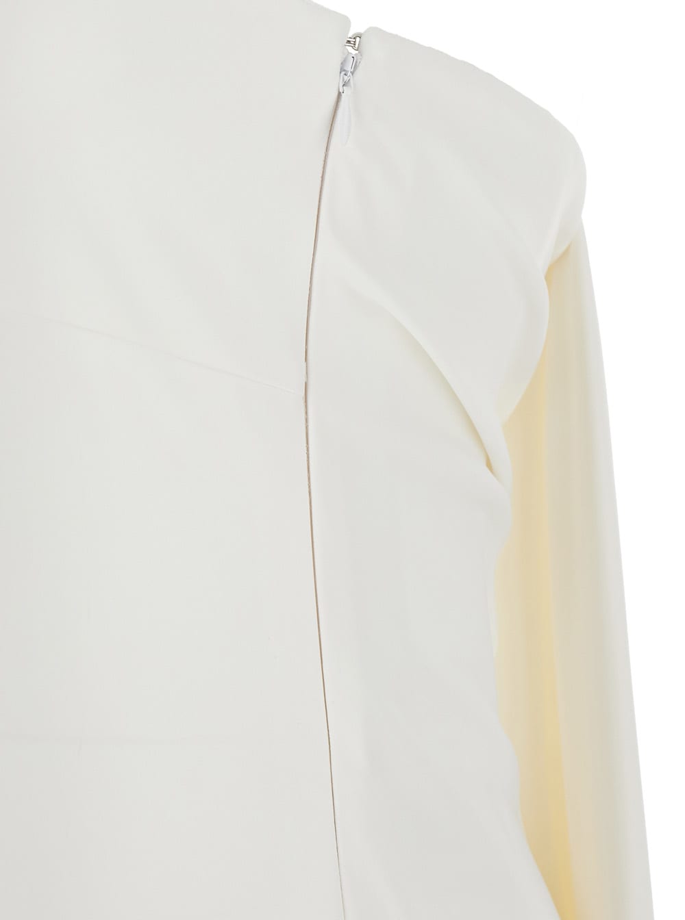 Jacquemus 'le Robe Bustier' White Off-shoulder Long Dress With Folded Train On The Rear In Viscose Stretch Wom In White