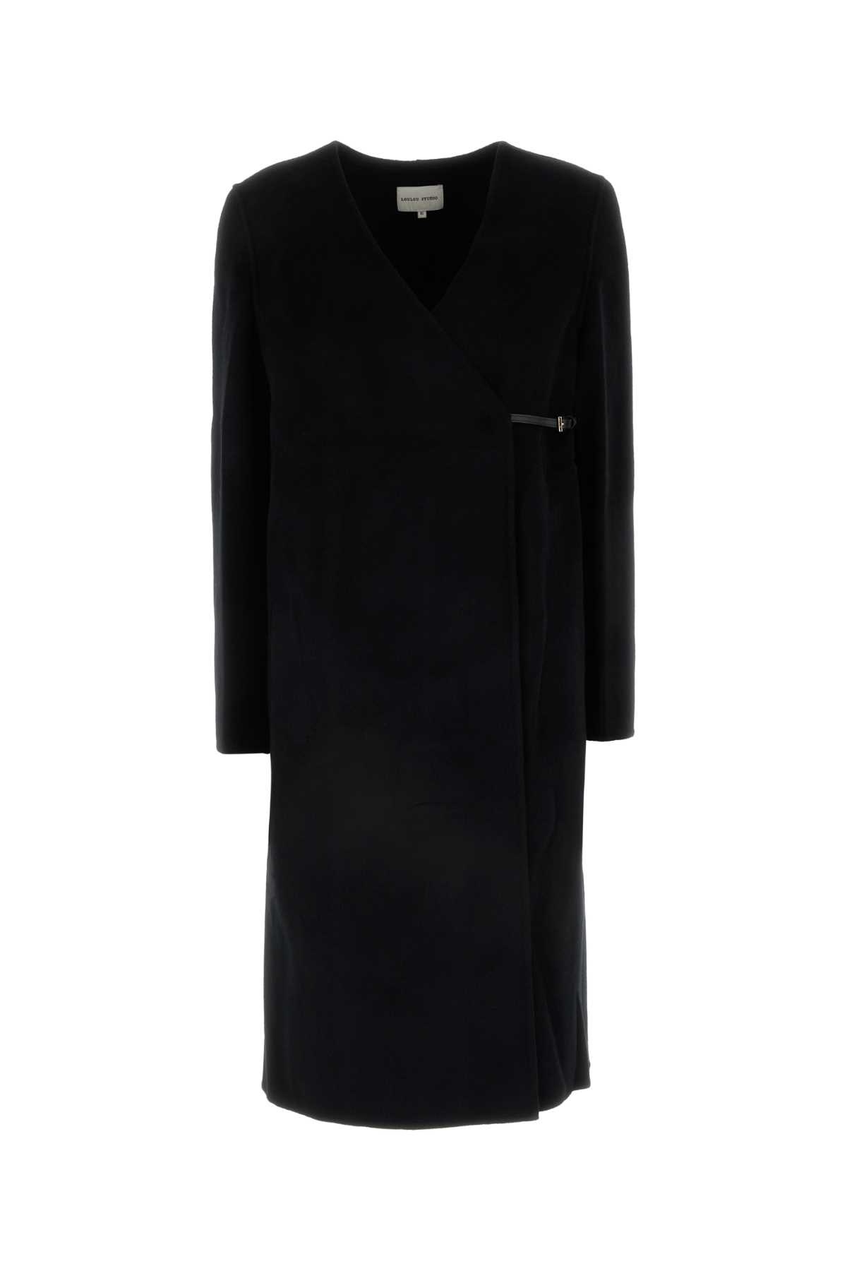 Black Wool Blend Banie Coat